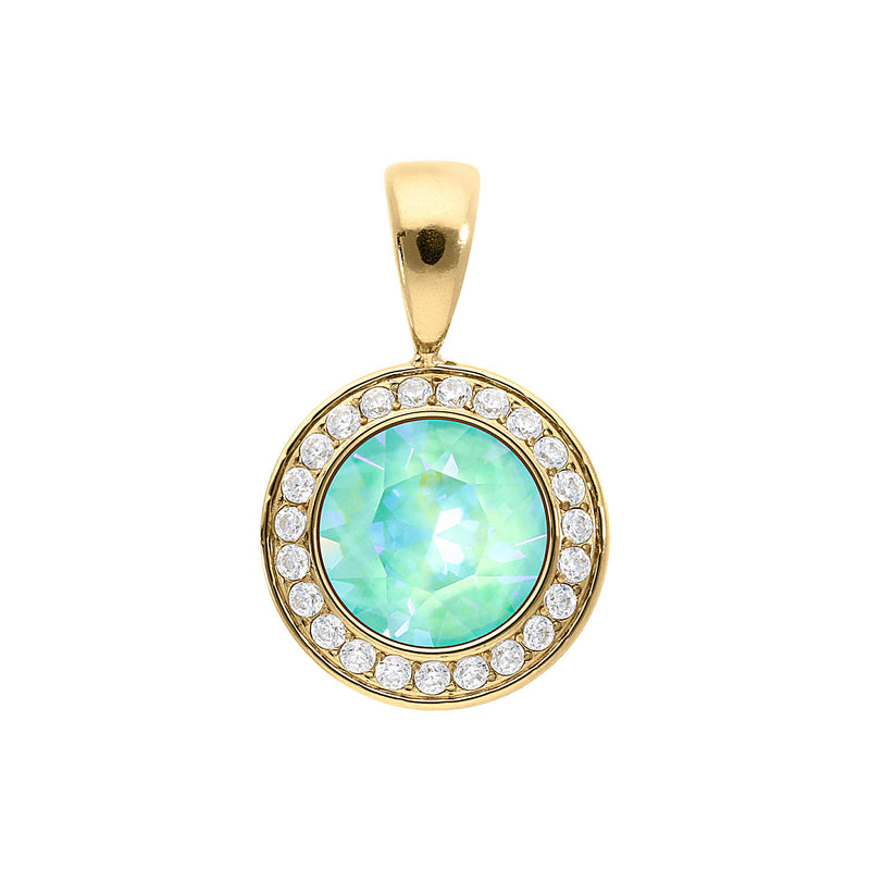 Tondo Deluxe Pendant 0.51" - Gold silky sage delite