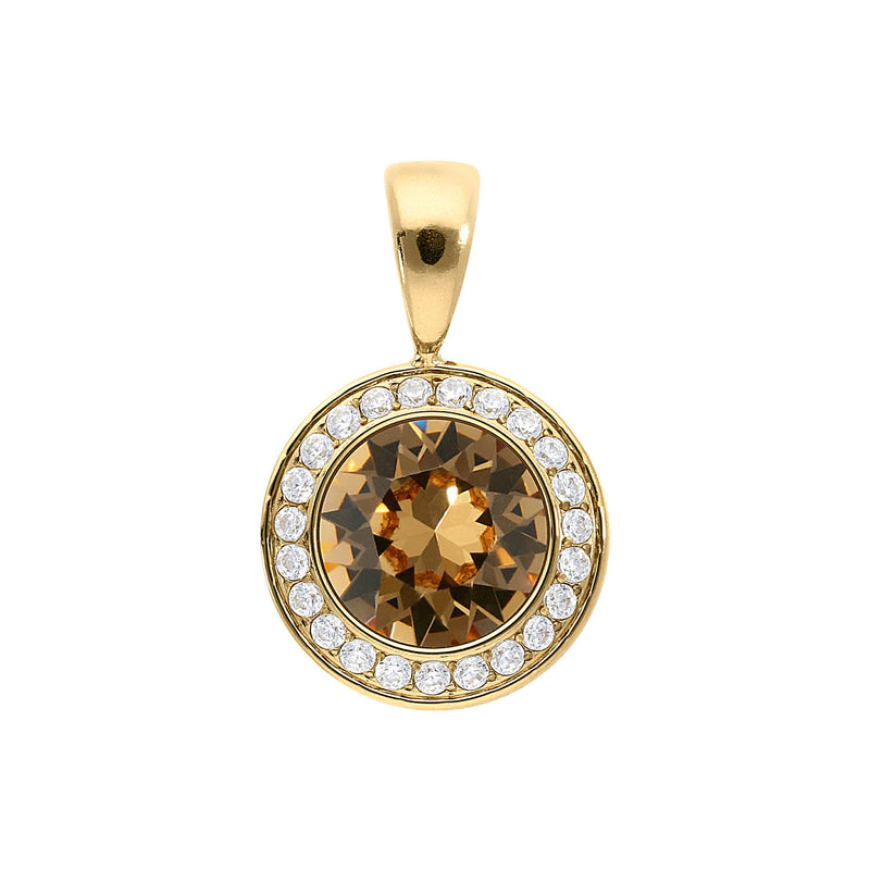 Tondo Deluxe Pendant 0.51" - Gold light colorado topaz