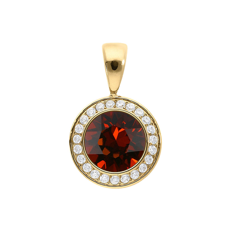 Tondo Deluxe Pendant 0.51" - Gold smoked amber