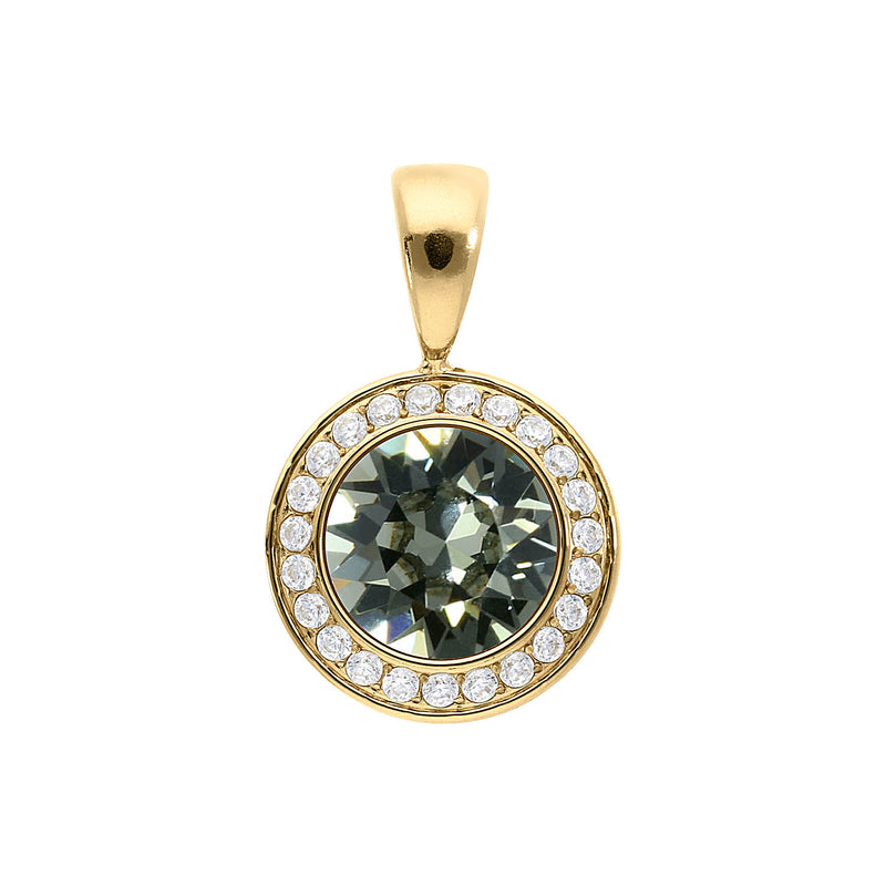 Tondo Deluxe Pendant 0.51" - Gold black diamond