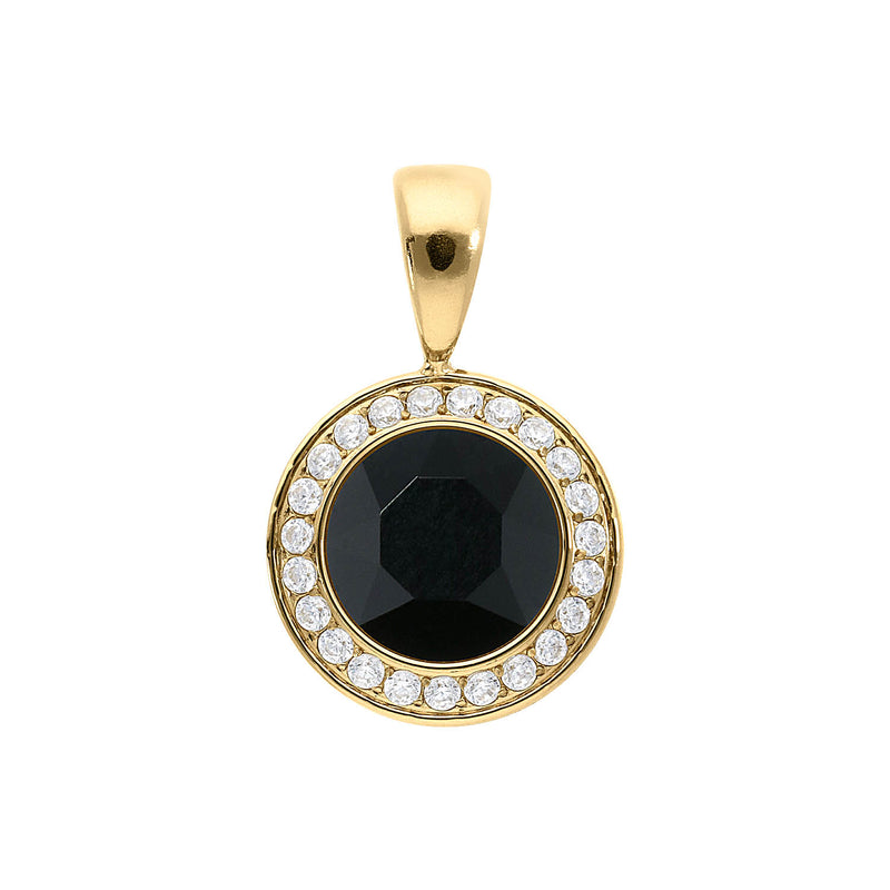 Tondo Deluxe Pendant 0.51" - Gold jet