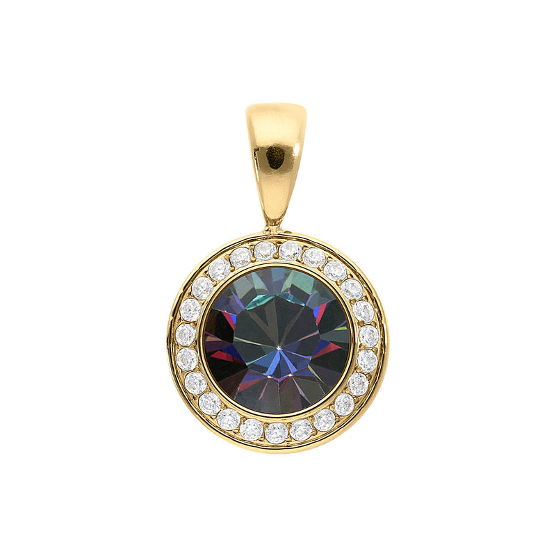 Tondo Deluxe Pendant 0.51" - Gold Crystal Vitrail Medium