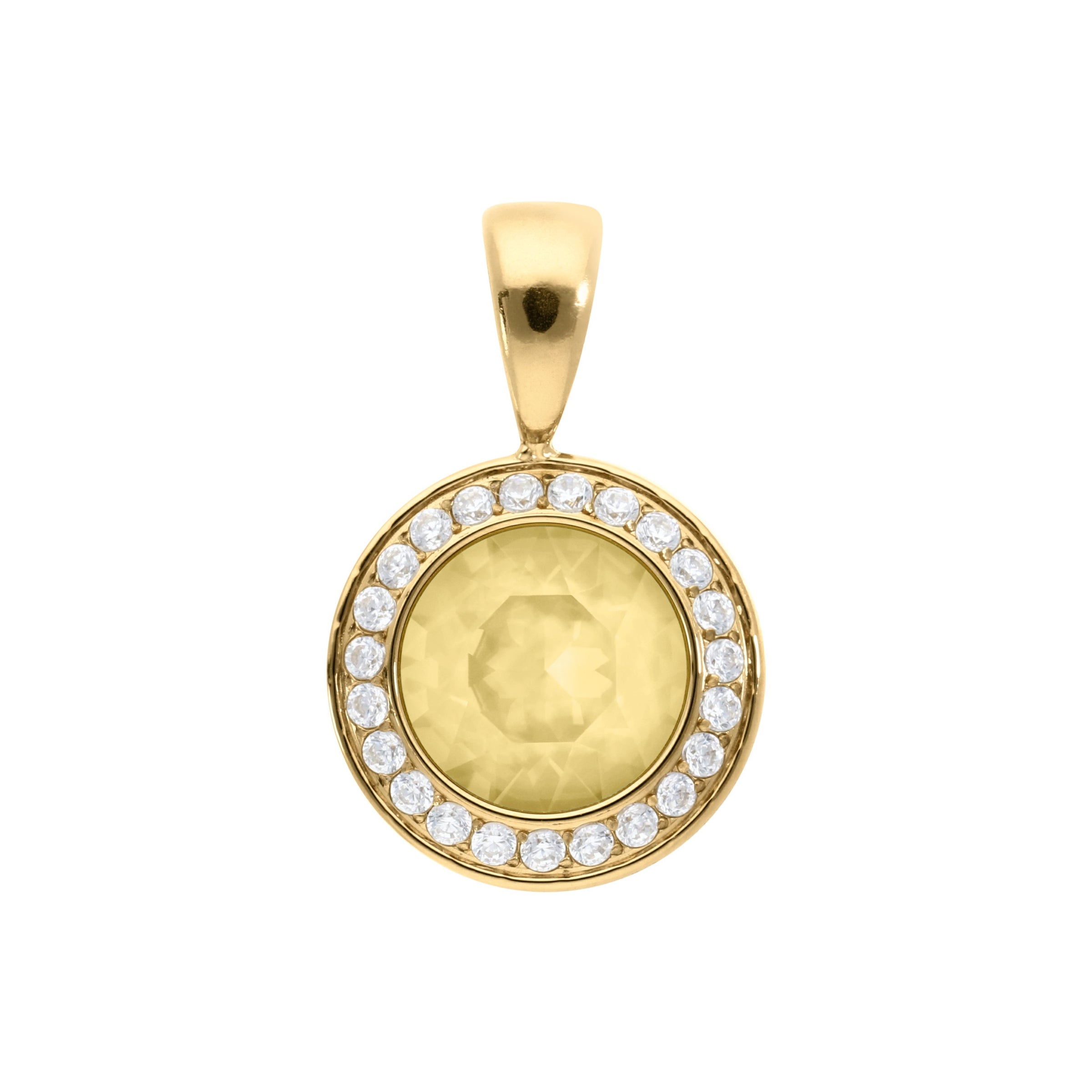 Tondo Deluxe Pendant 0.51" - Gold Recreated Dark Jonquil