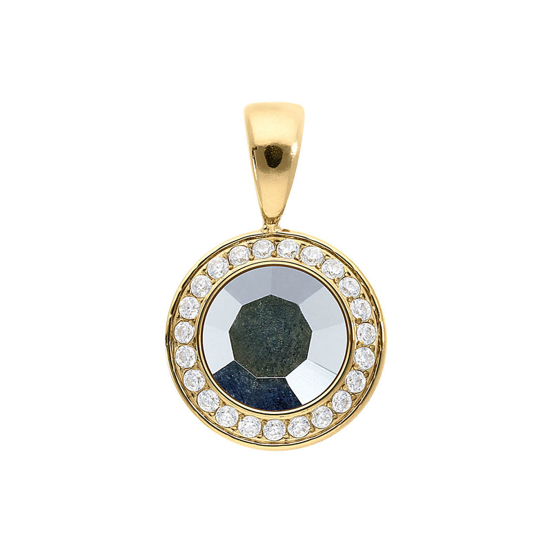 Tondo Deluxe Pendant 0.51" - Gold crystal labrador
