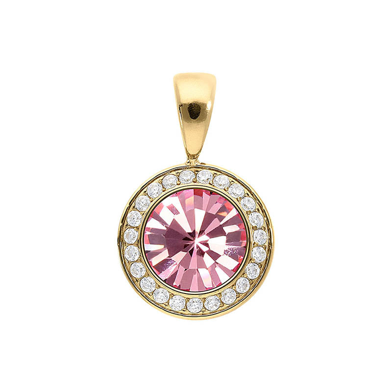 Tondo Deluxe Pendant 0.51" - Gold Light Rose