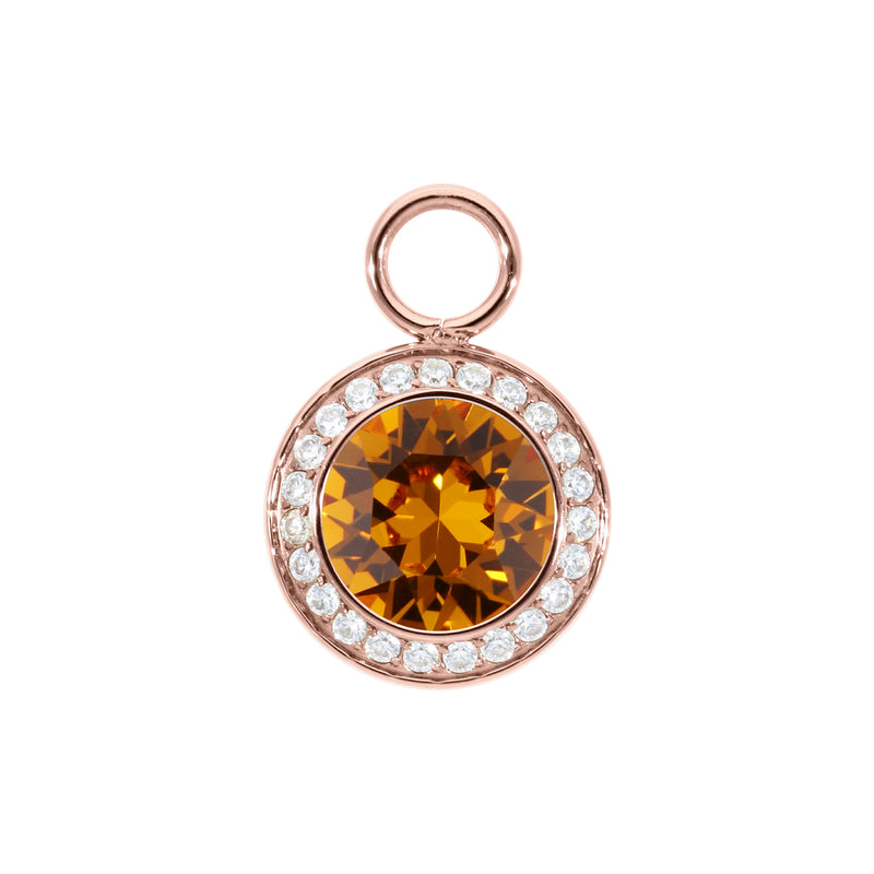 Tondo Deluxe Charm 0.51" - Rose Gold Topaz
