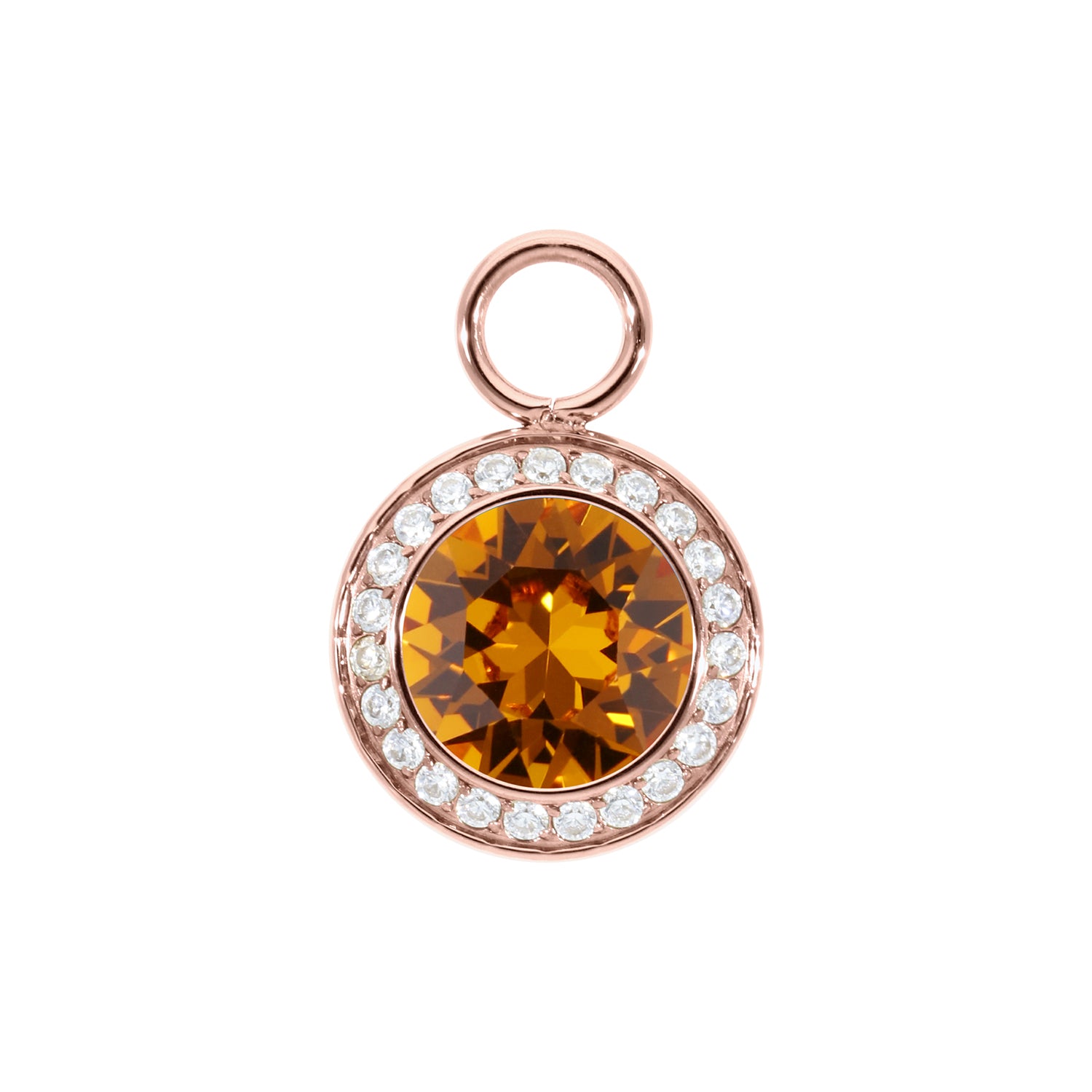 Tondo Deluxe Charm 0.51" - Rose Gold Topaz