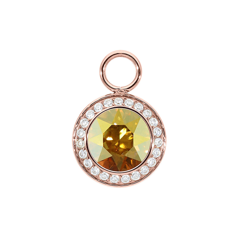 Tondo Deluxe Charm 0.51" - Rose Gold metallic sunshine