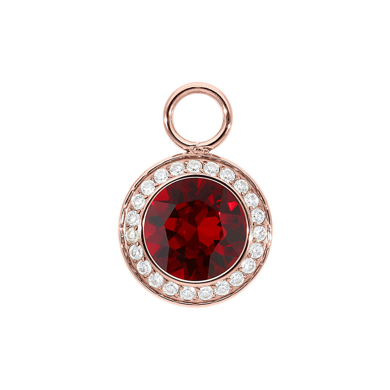 Tondo Deluxe Charm 0.51" - Rose Gold Siam