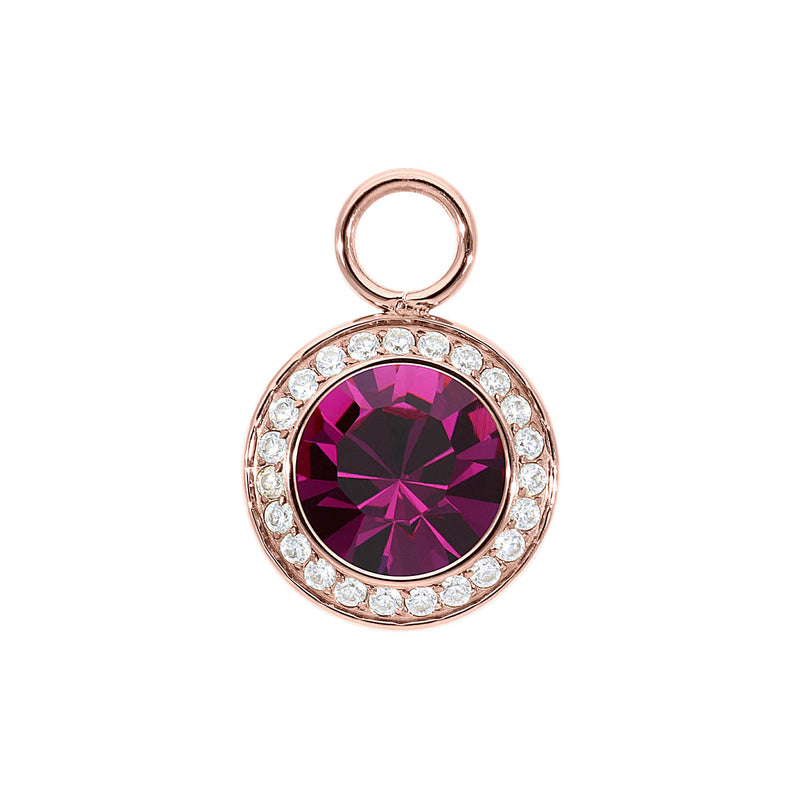 Tondo Deluxe Charm 0.51" - Rose Gold fuchsia