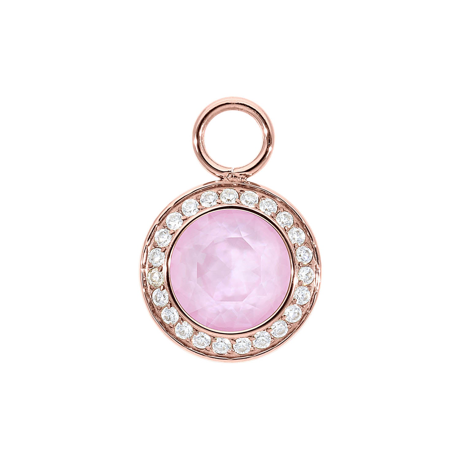 Tondo Deluxe Charm 0.51" - Rose Gold crystal soft rose ignite