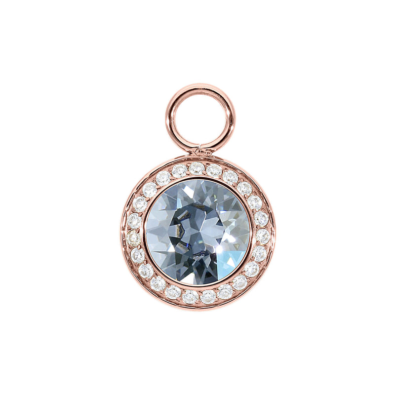 Tondo Deluxe Charm 0.51" - Rose Gold blue shade