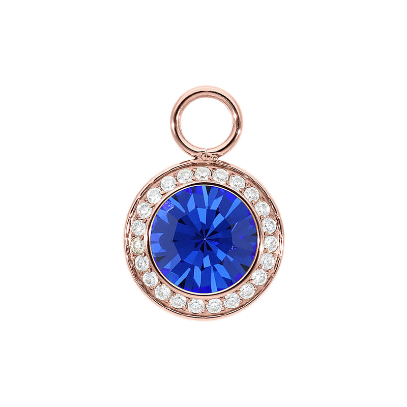 Tondo Deluxe Charm 0.51" - Rose Gold sapphire