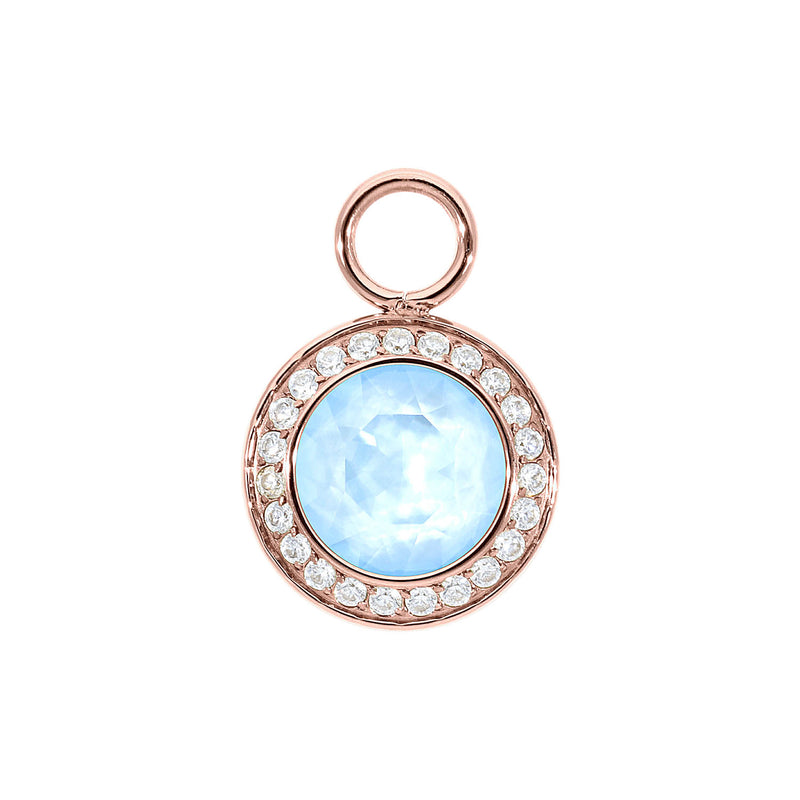 Tondo Deluxe Charm 0.51" - Rose Gold crystal sky ignite