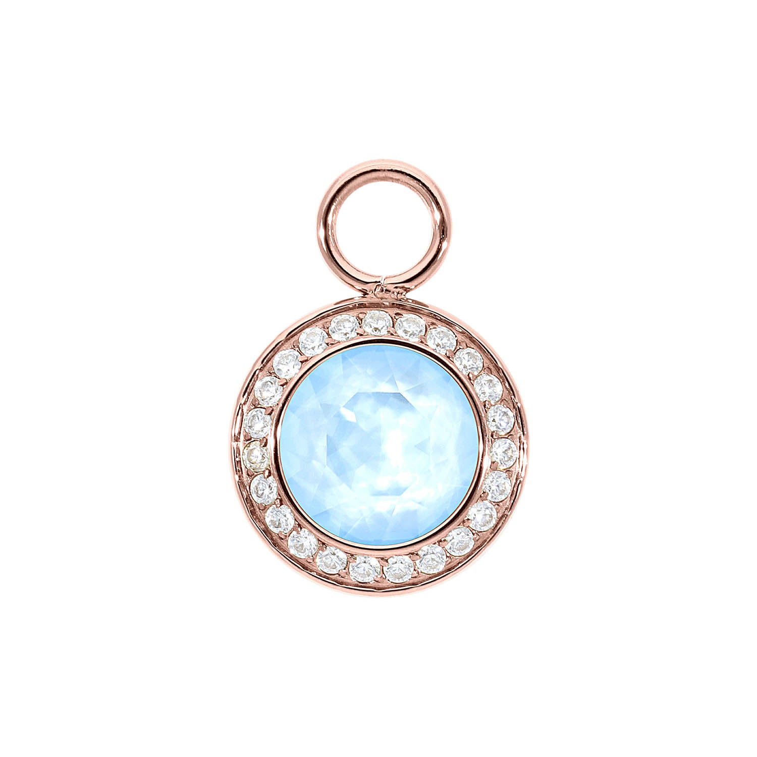 Tondo Deluxe Charm 0.51" - Rose Gold crystal sky ignite