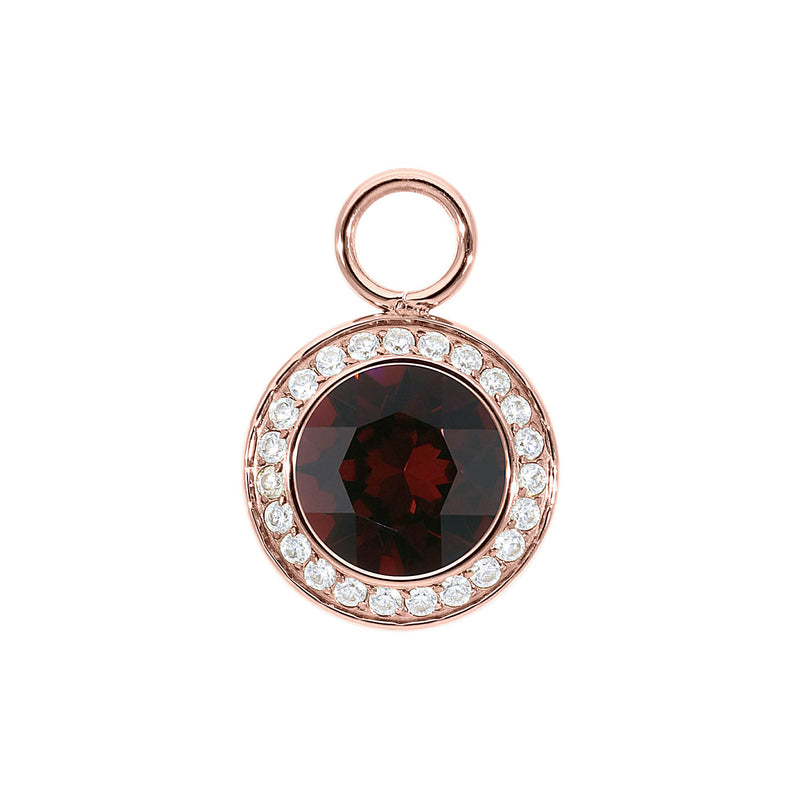 Tondo Deluxe Charm 0.51" - Rose Gold Burgundy