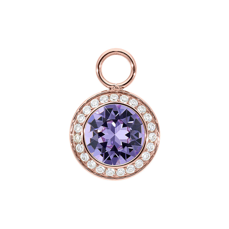 Tondo Deluxe Charm 0.51" - Rose Gold Violet