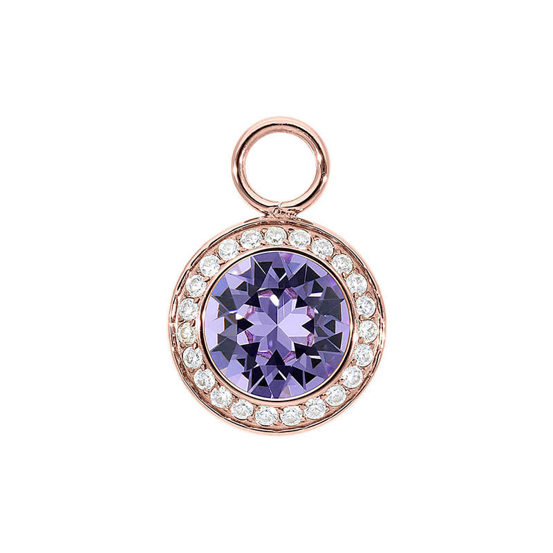 Tondo Deluxe Charm 0.51" - Rose Gold Violet