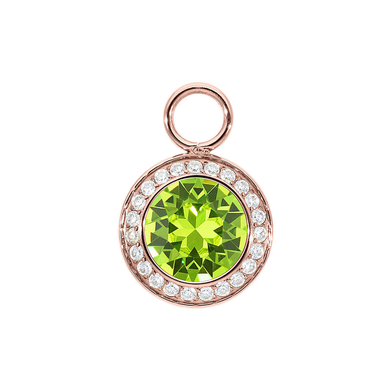 Tondo Deluxe Charm 0.51" - Rose Gold Citrus Green