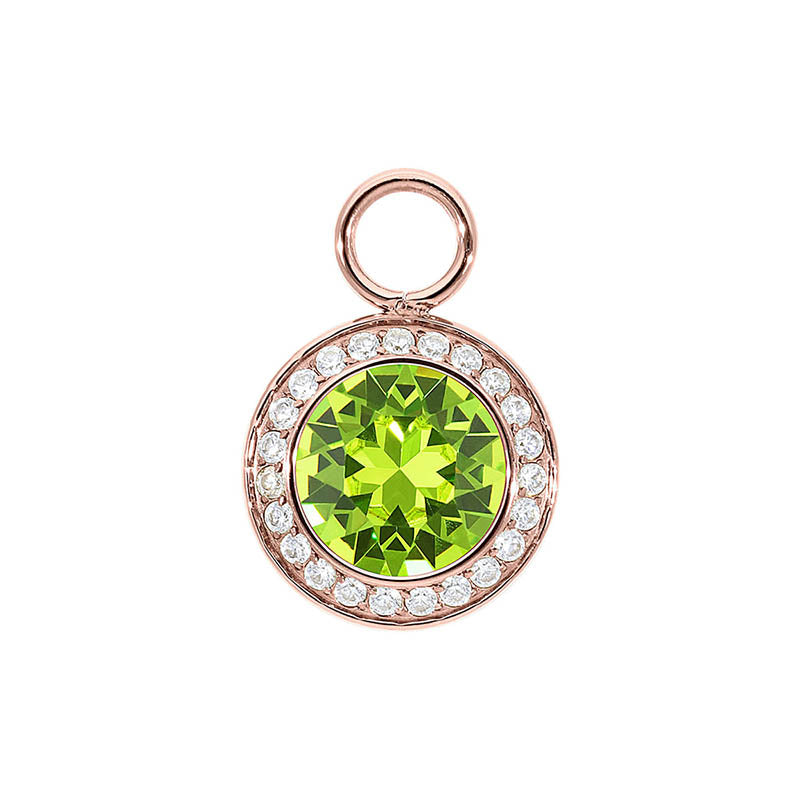 Tondo Deluxe Charm 0.51" - Rose Gold Citrus Green