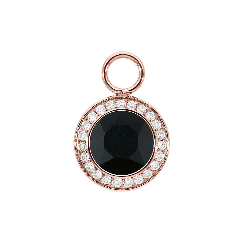 Tondo Deluxe Charm 0.51" - Rose Gold jet