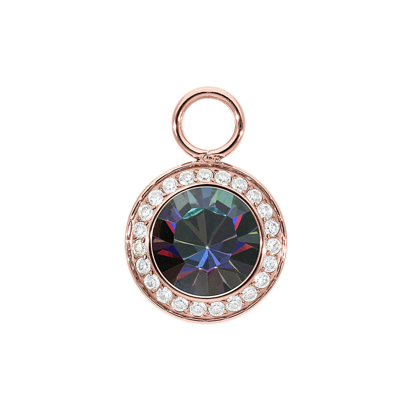 Tondo Deluxe Charm 0.51" - Rose Gold Crystal Vitrail Medium