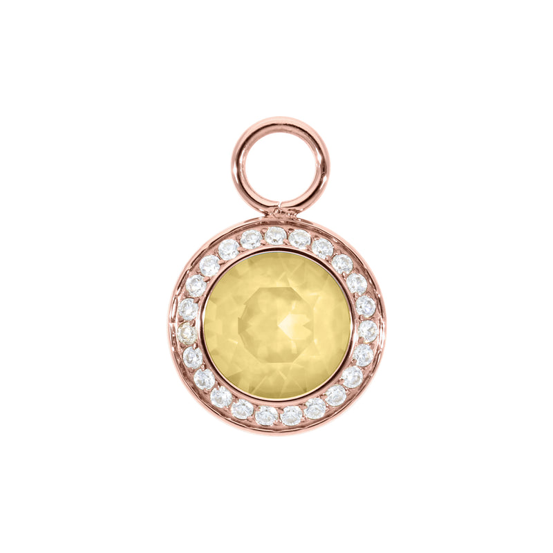 Tondo Deluxe Charm 0.51" - Rose Gold Recreated Dark Jonquil