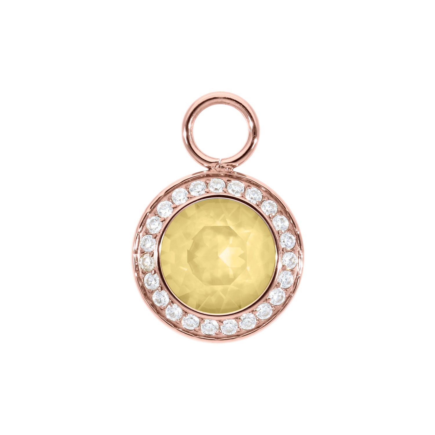 Tondo Deluxe Charm 0.51" - Rose Gold Recreated Dark Jonquil