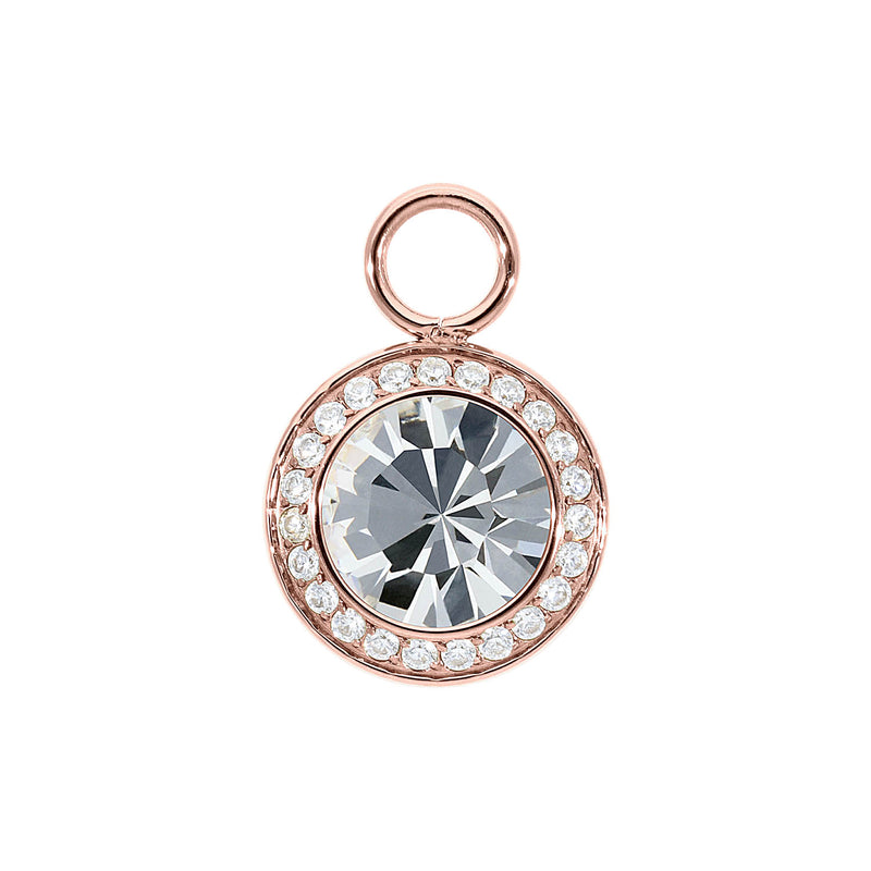 Tondo Deluxe Charm 0.51" - Rose Gold crystal