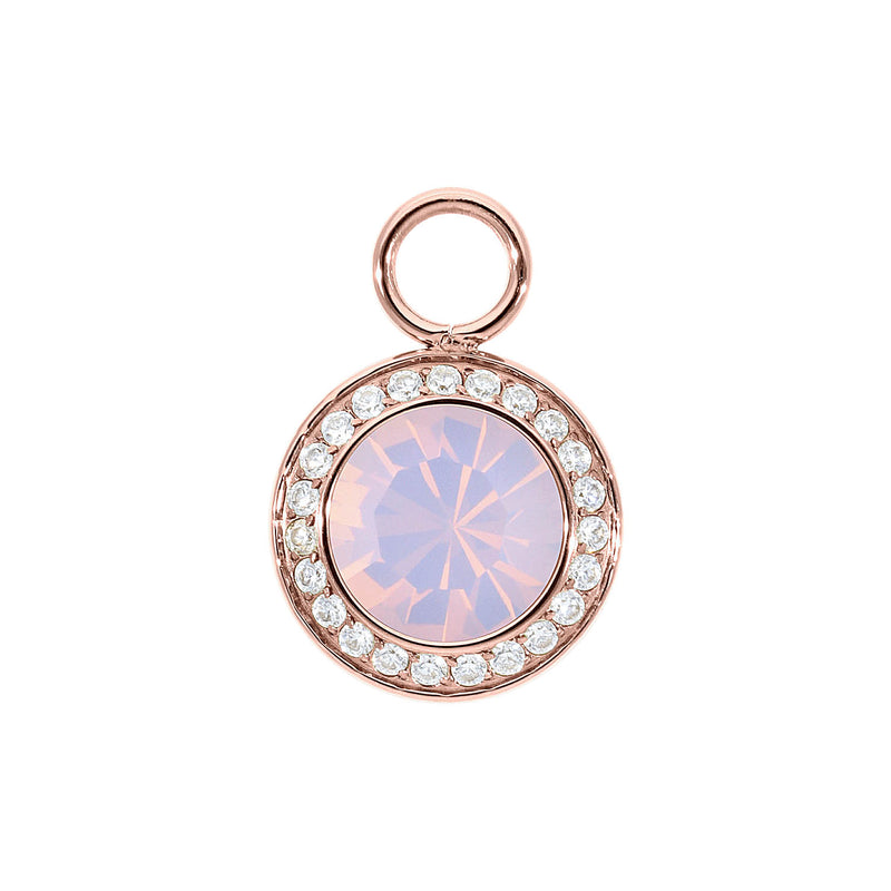Tondo Deluxe Charm 0.51" - Rose Gold rose opal