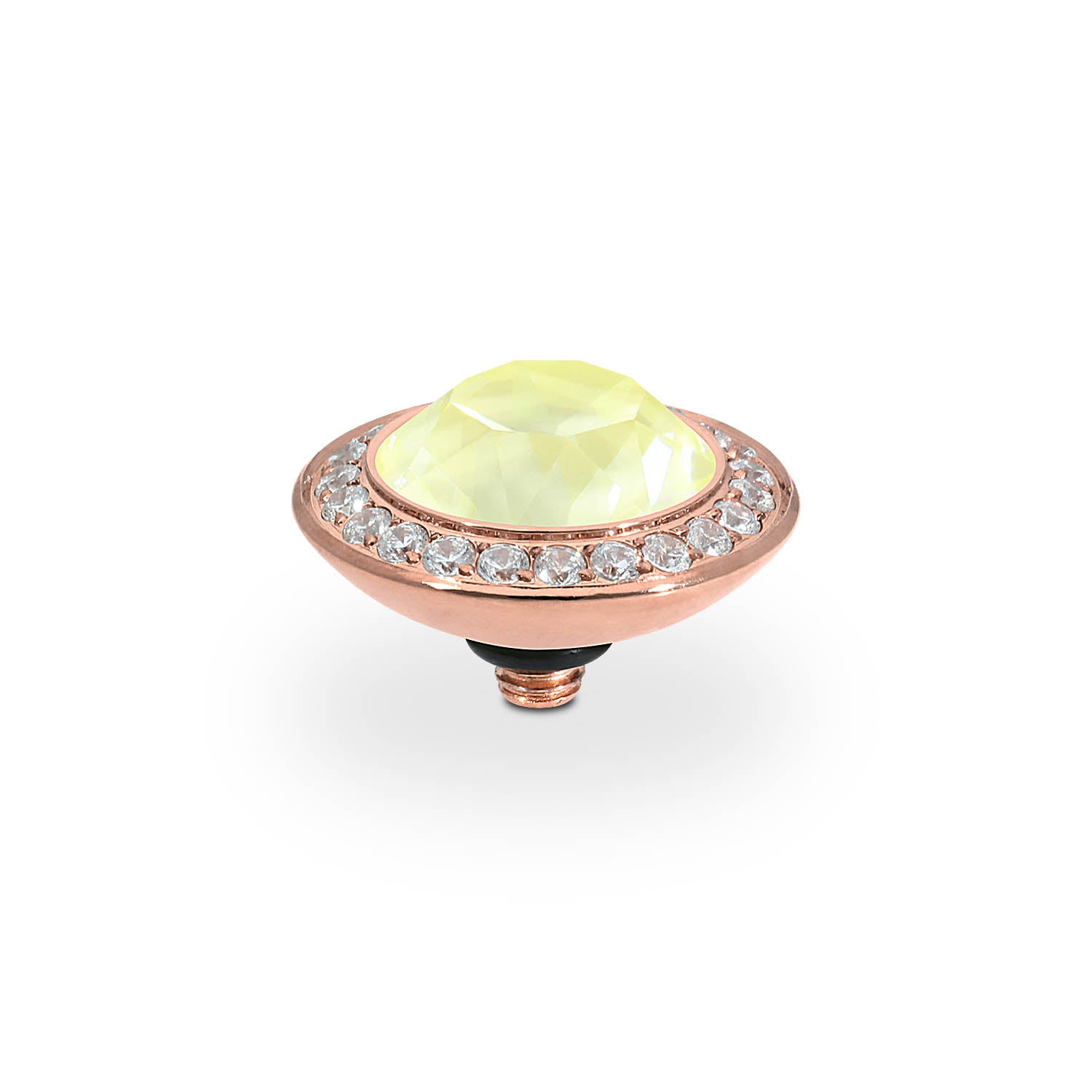 Tondo Deluxe Top 0.51" - Rose Gold crystal soft yellow ignite
