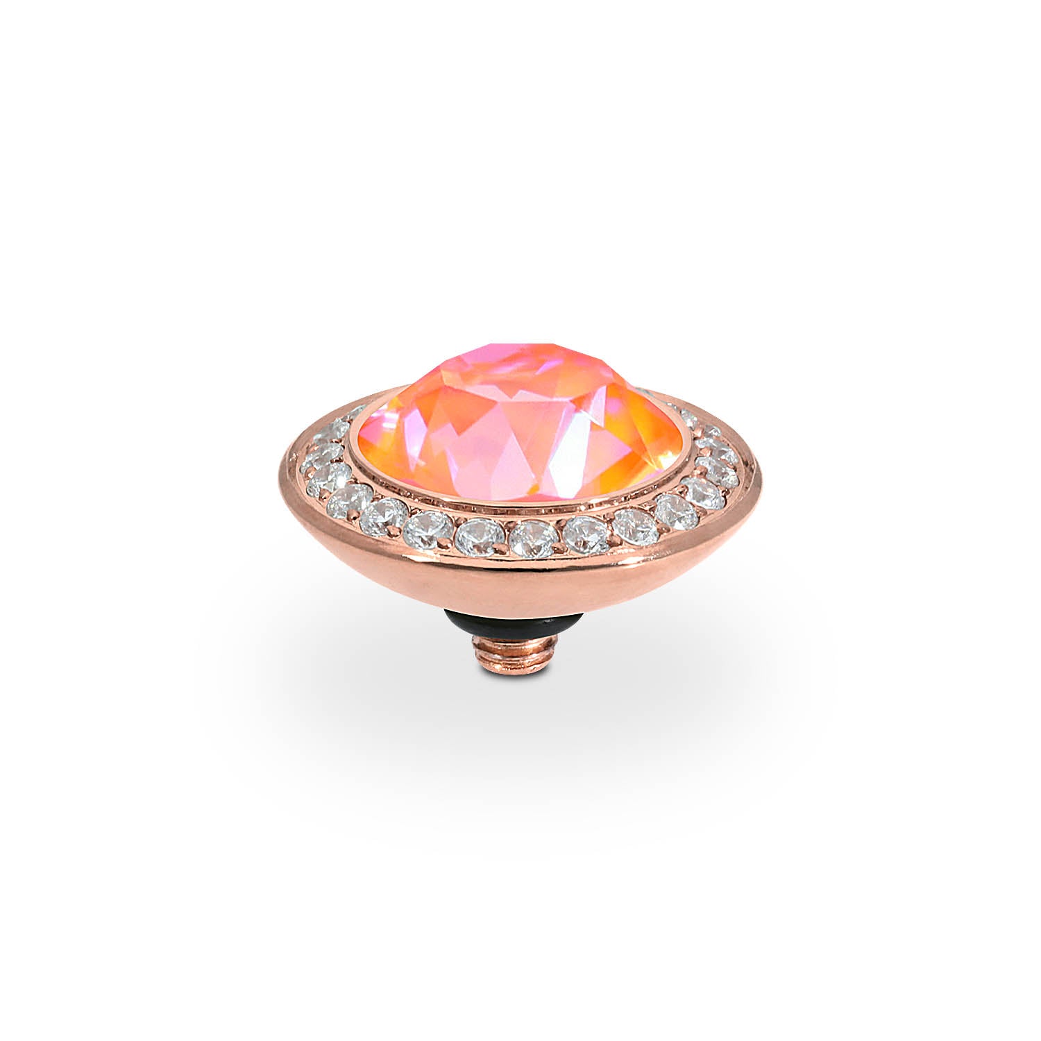 Tondo Deluxe Top 0.51" - Rose Gold crystal orange glow delite