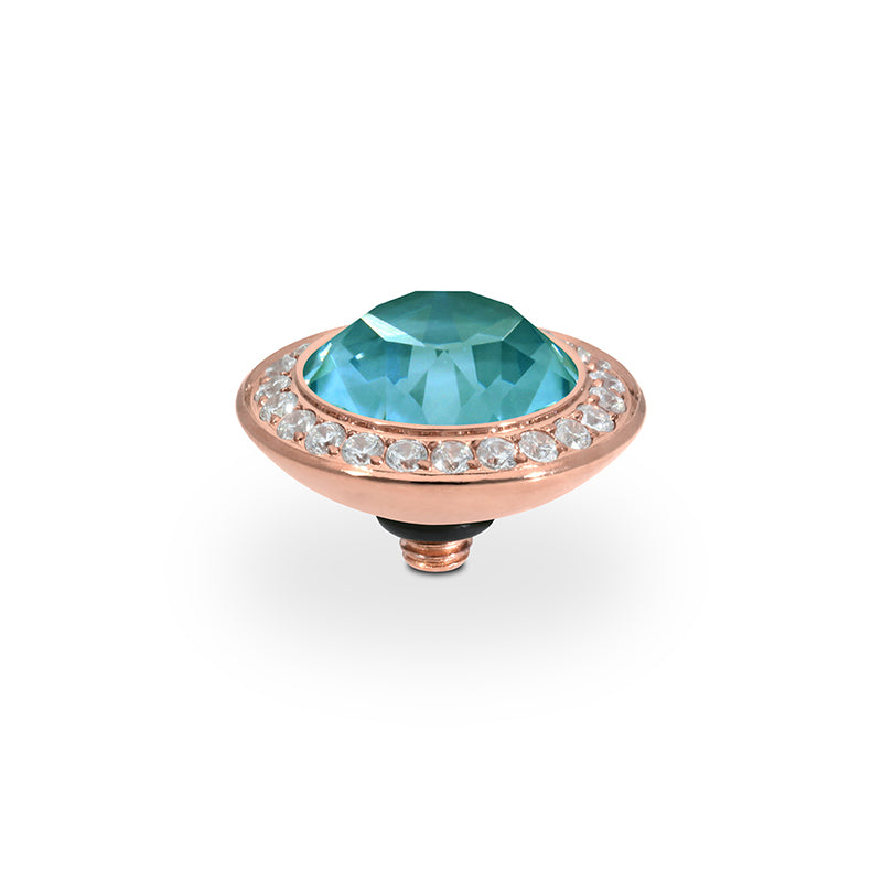 Tondo Deluxe Top 0.51" - Rose Gold Crystal Pine Green Ignite