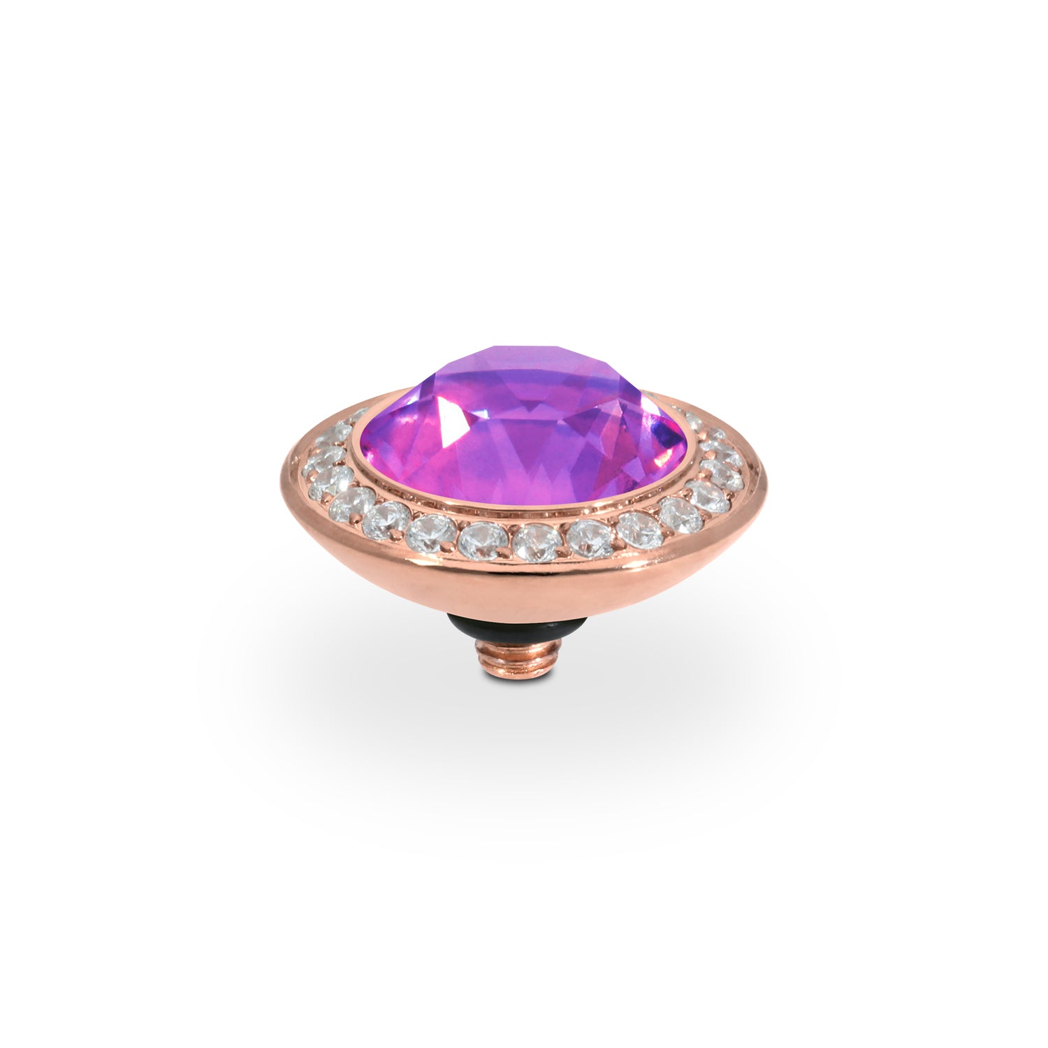 Tondo Deluxe Top 0.51" - Rose Gold Crystal Electric Violet Ignite