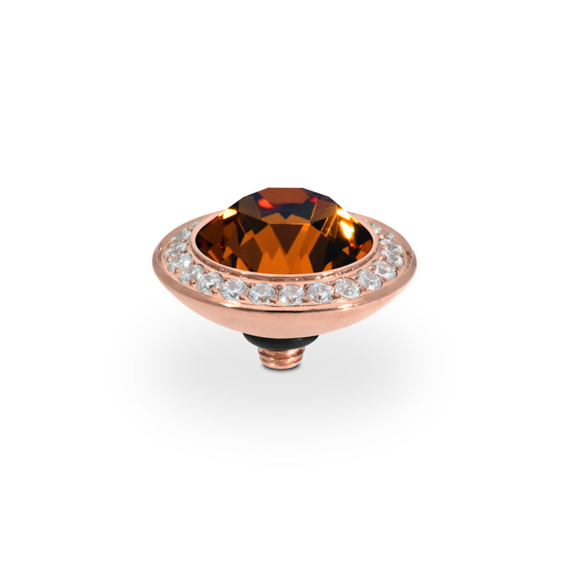 Tondo Deluxe Top 0.51" - Rose Gold Smoked Topaz