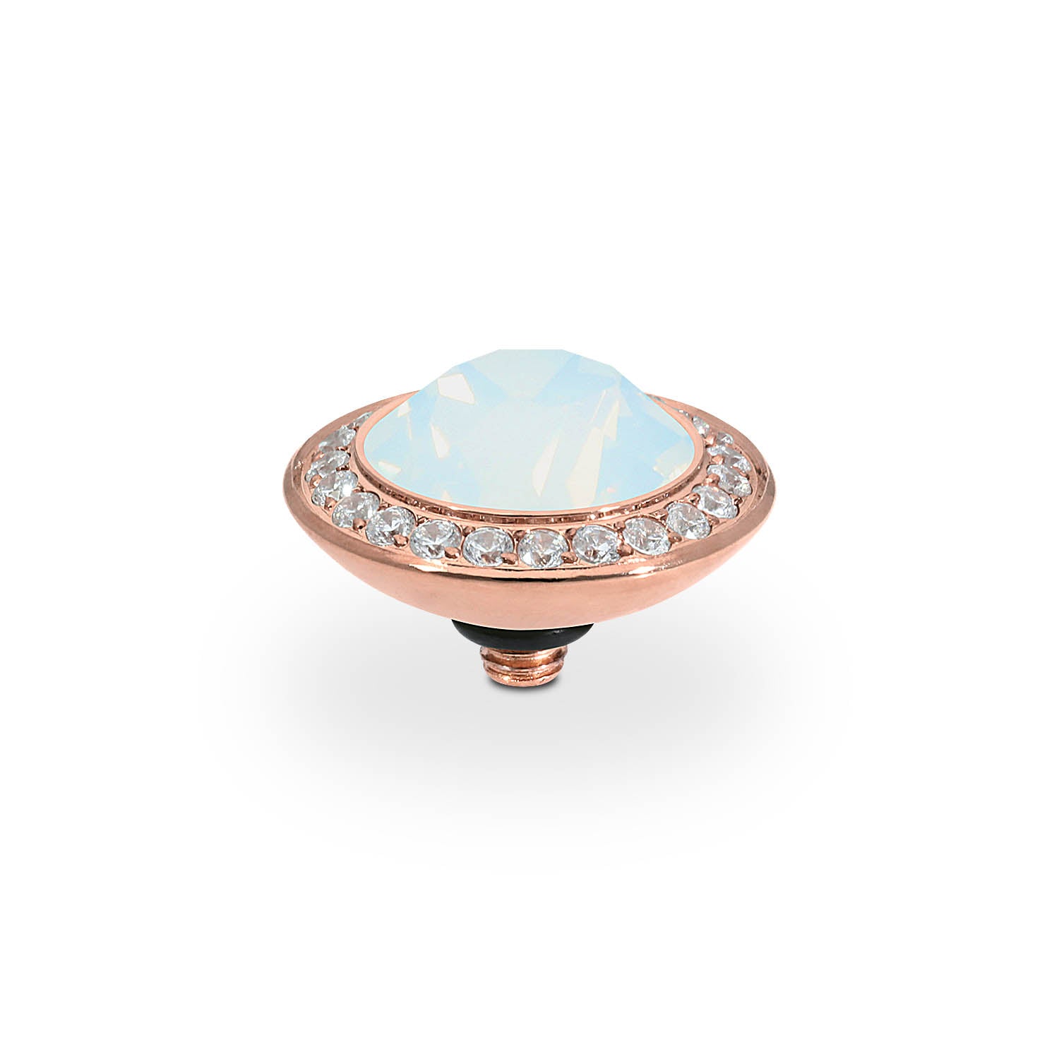Tondo Deluxe Top 0.51" - Rose Gold white opal