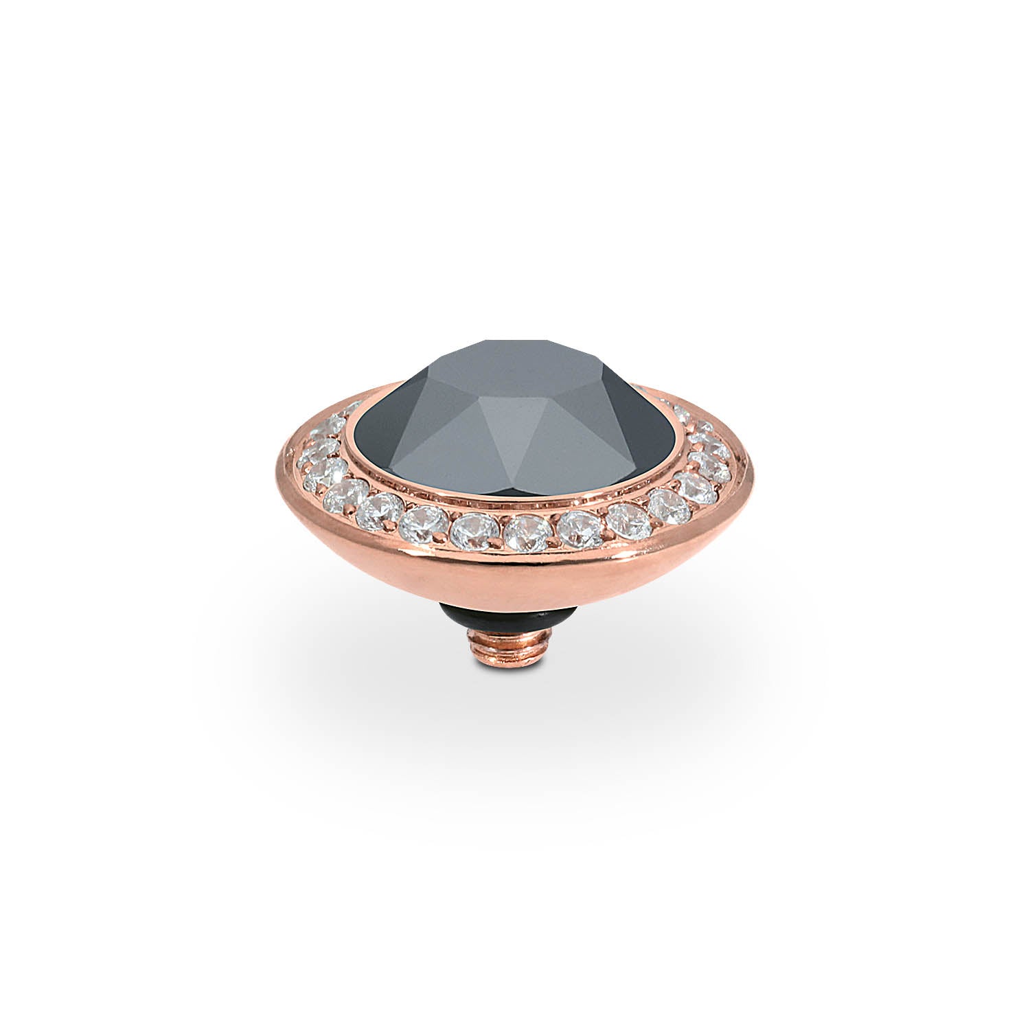 Tondo Deluxe Top 0.51" - Rose Gold jet hematite
