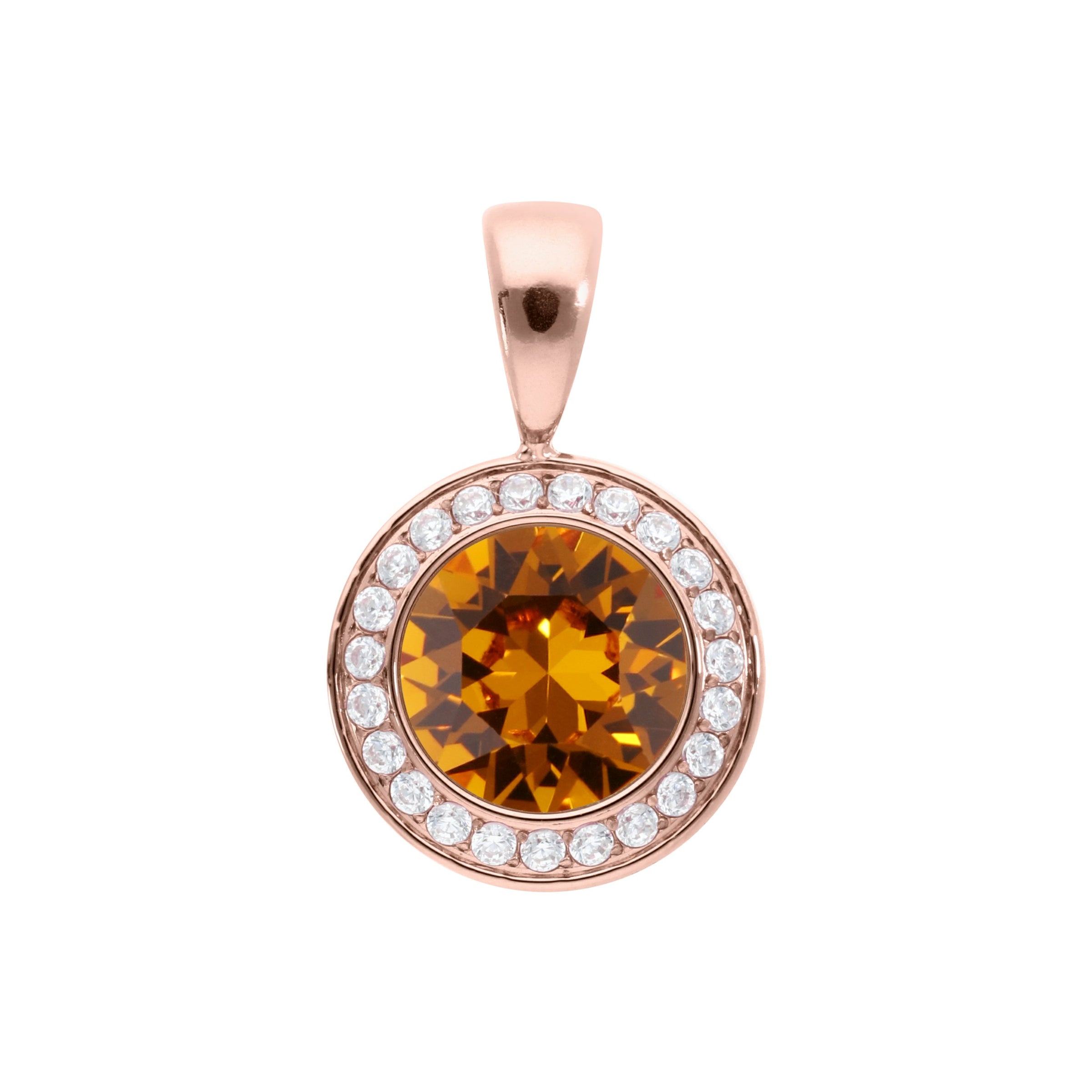 Tondo Deluxe Pendant 0.51" - Rose Gold Topaz