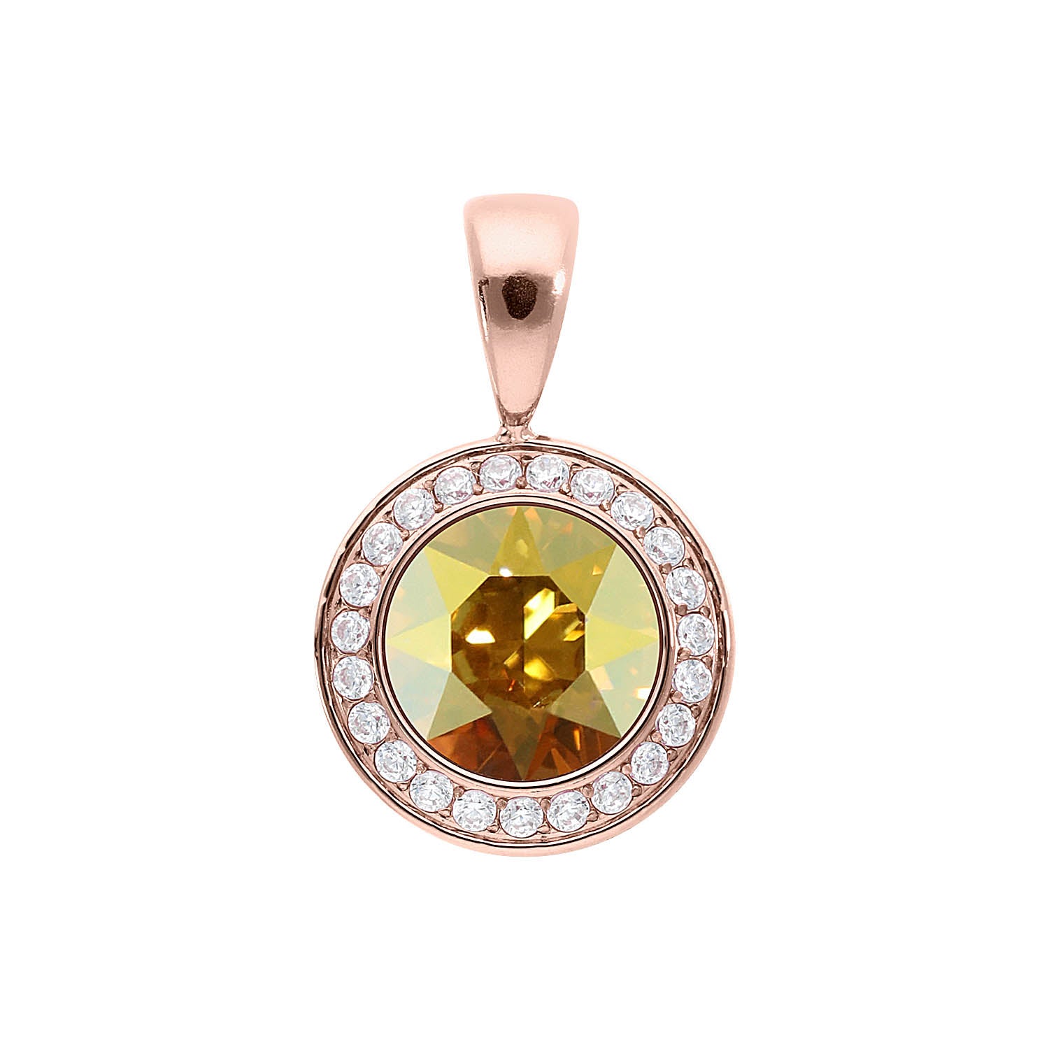 Tondo Deluxe Pendant 0.51" - Rose Gold metallic sunshine