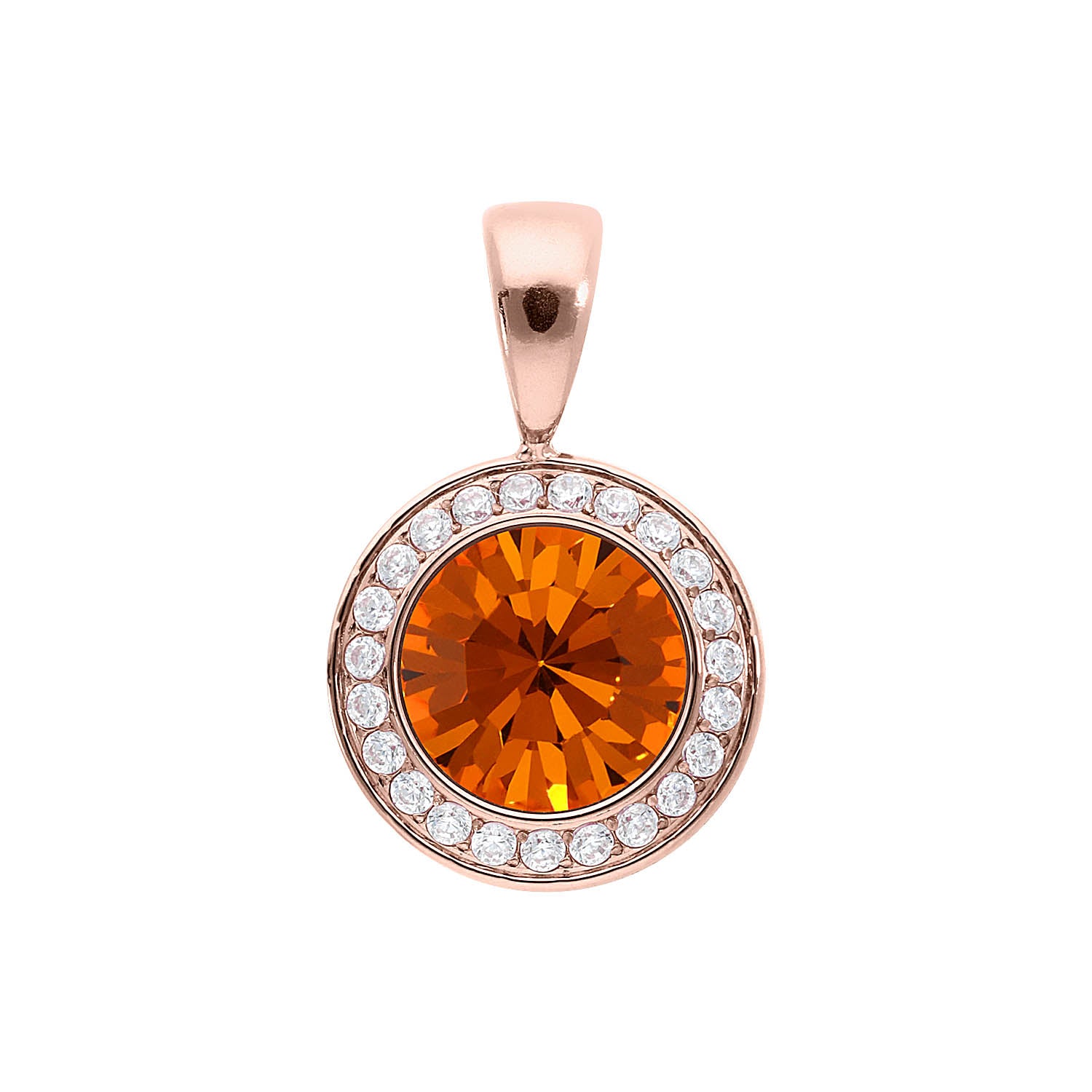 Tondo Deluxe Pendant 0.51" - Rose Gold sun