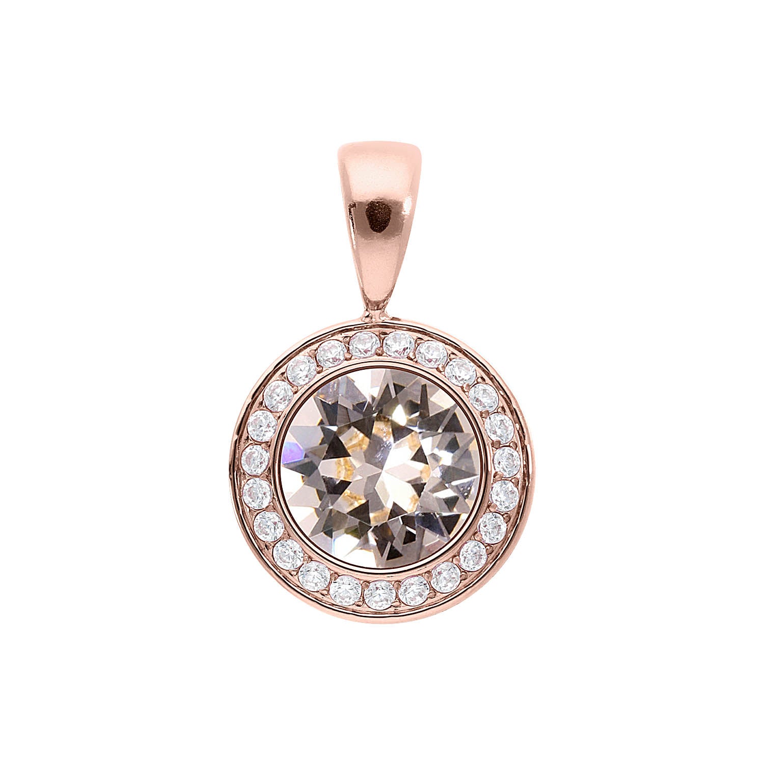 Tondo Deluxe Pendant 0.51" - Rose Gold silk