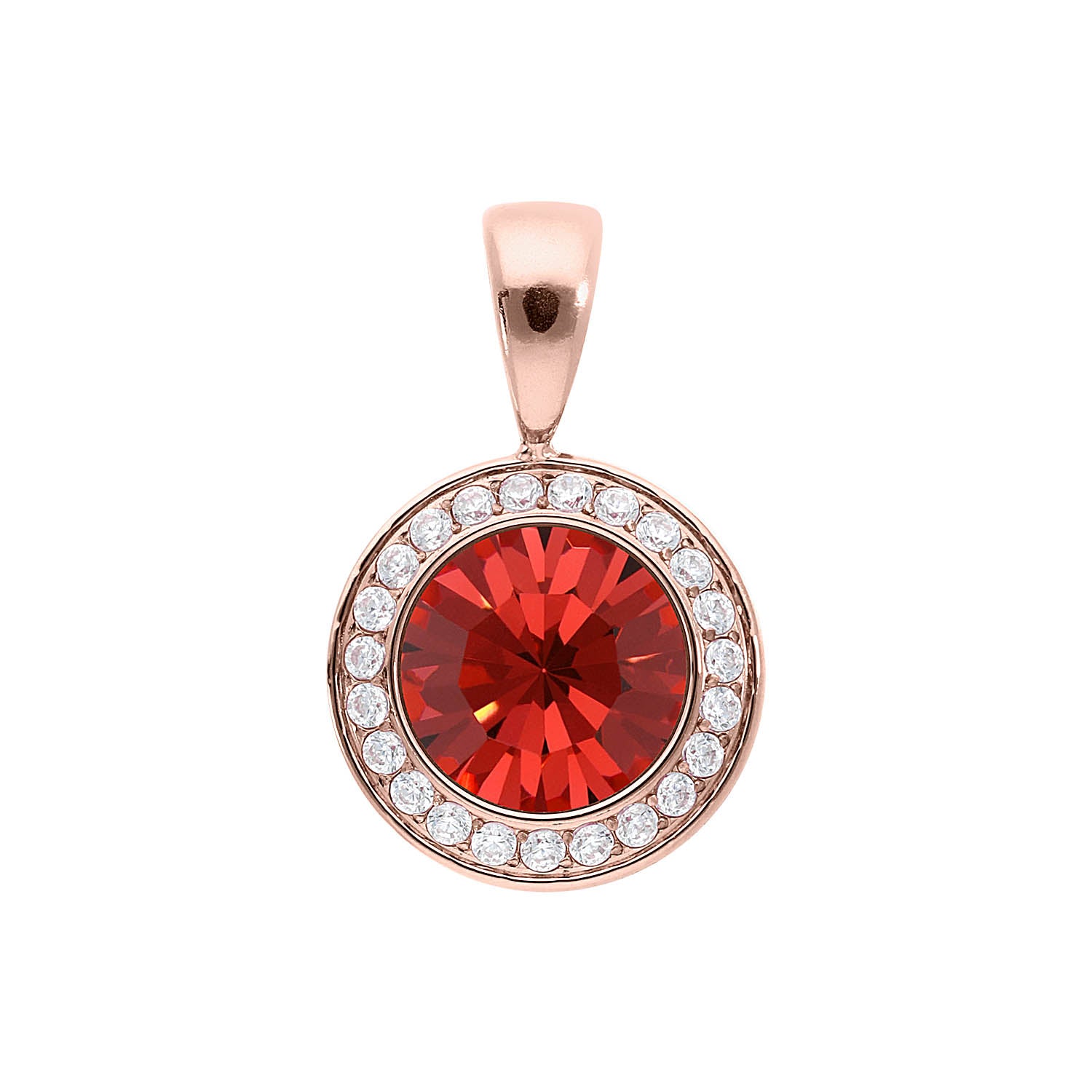Tondo Deluxe Pendant 0.51" - Rose Gold padparadscha