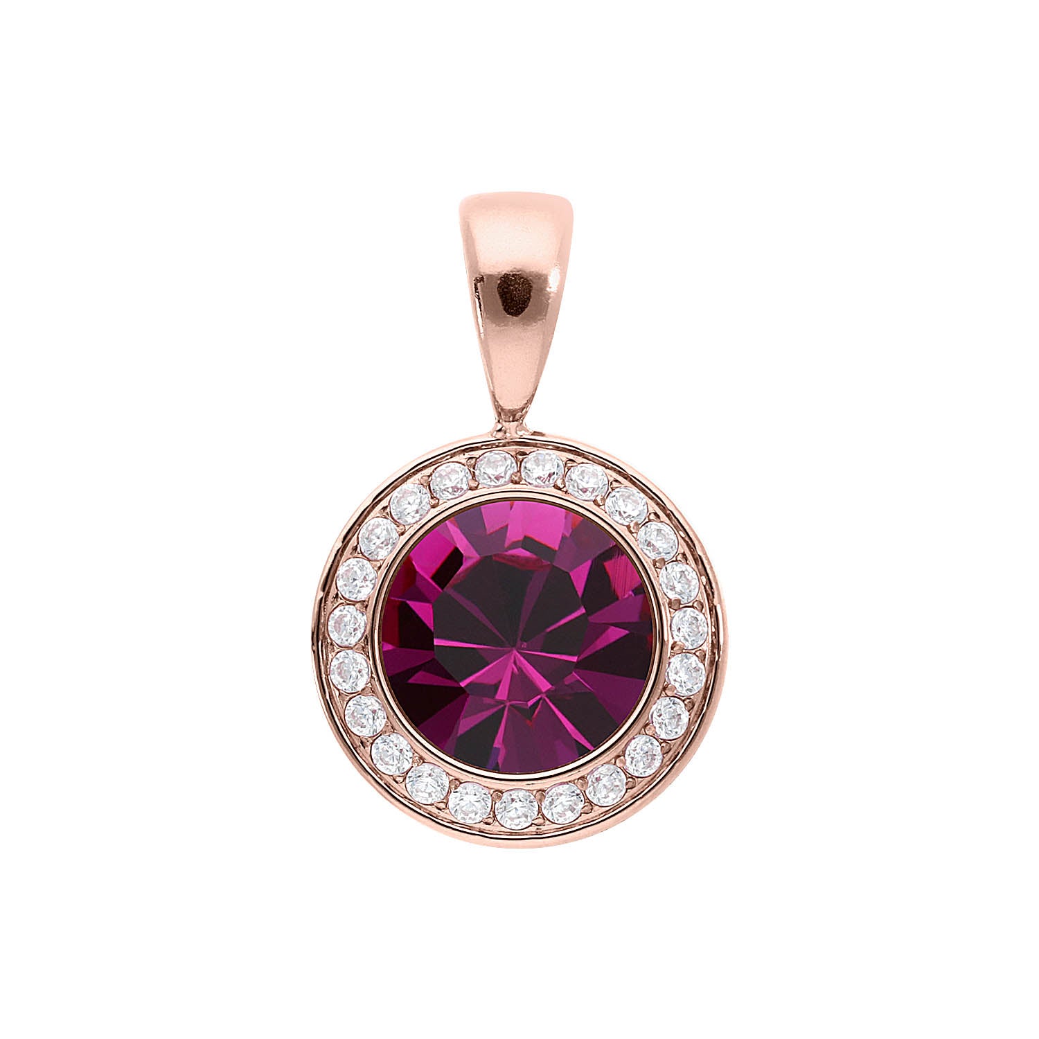 Tondo Deluxe Pendant 0.51" - Rose Gold fuchsia