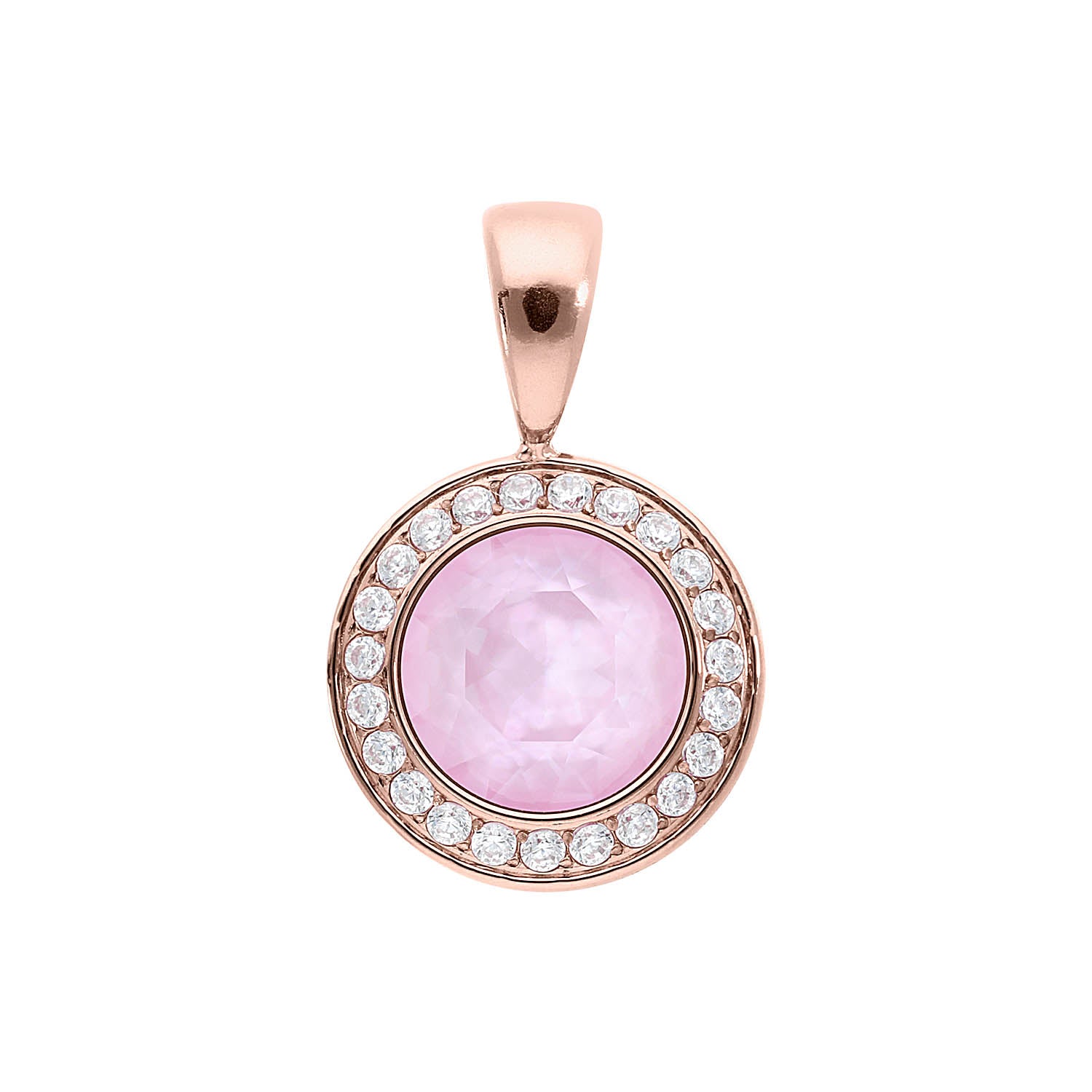 Tondo Deluxe Pendant 0.51" - Rose Gold crystal soft rose ignite