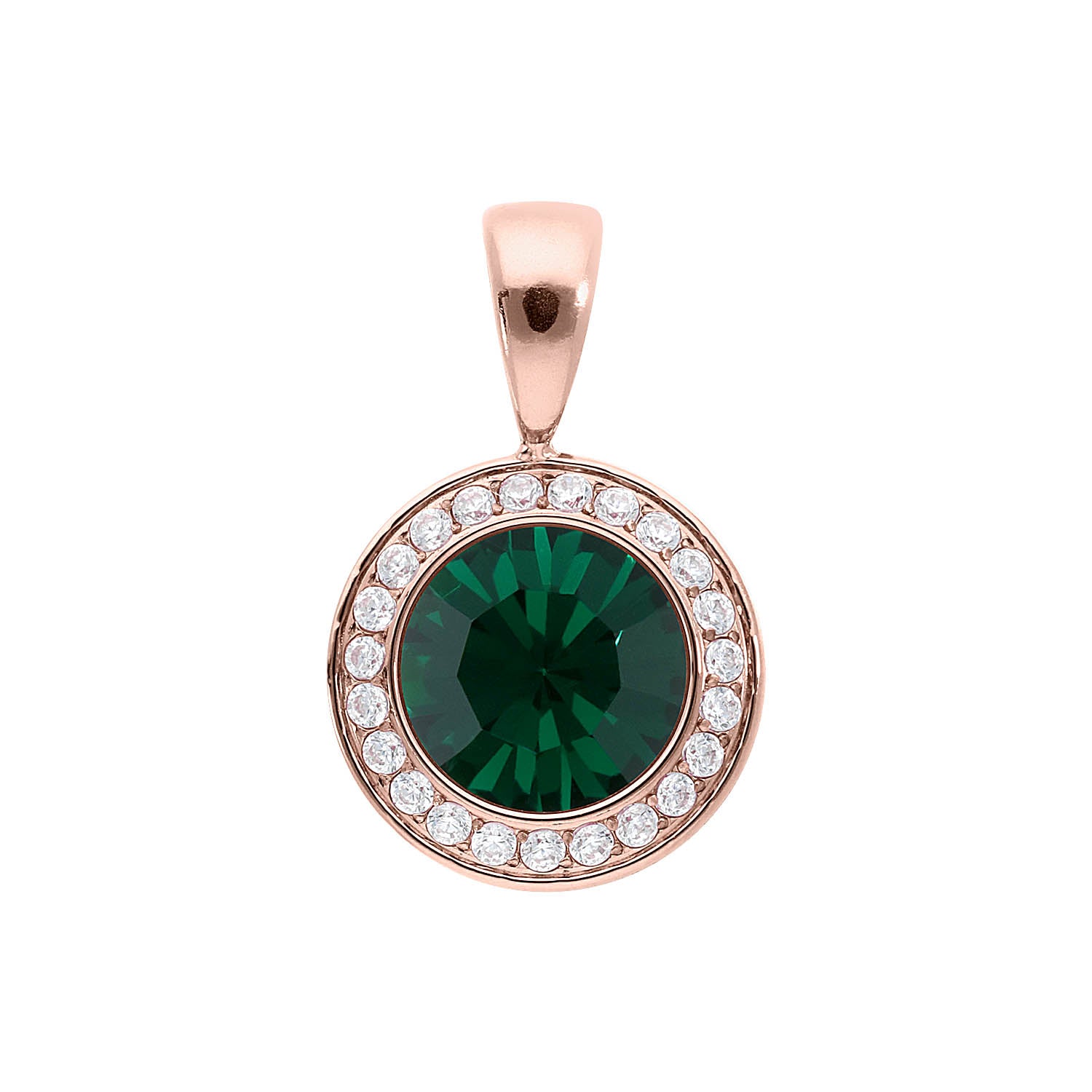 Tondo Deluxe Pendant 0.51" - Rose Gold emerald