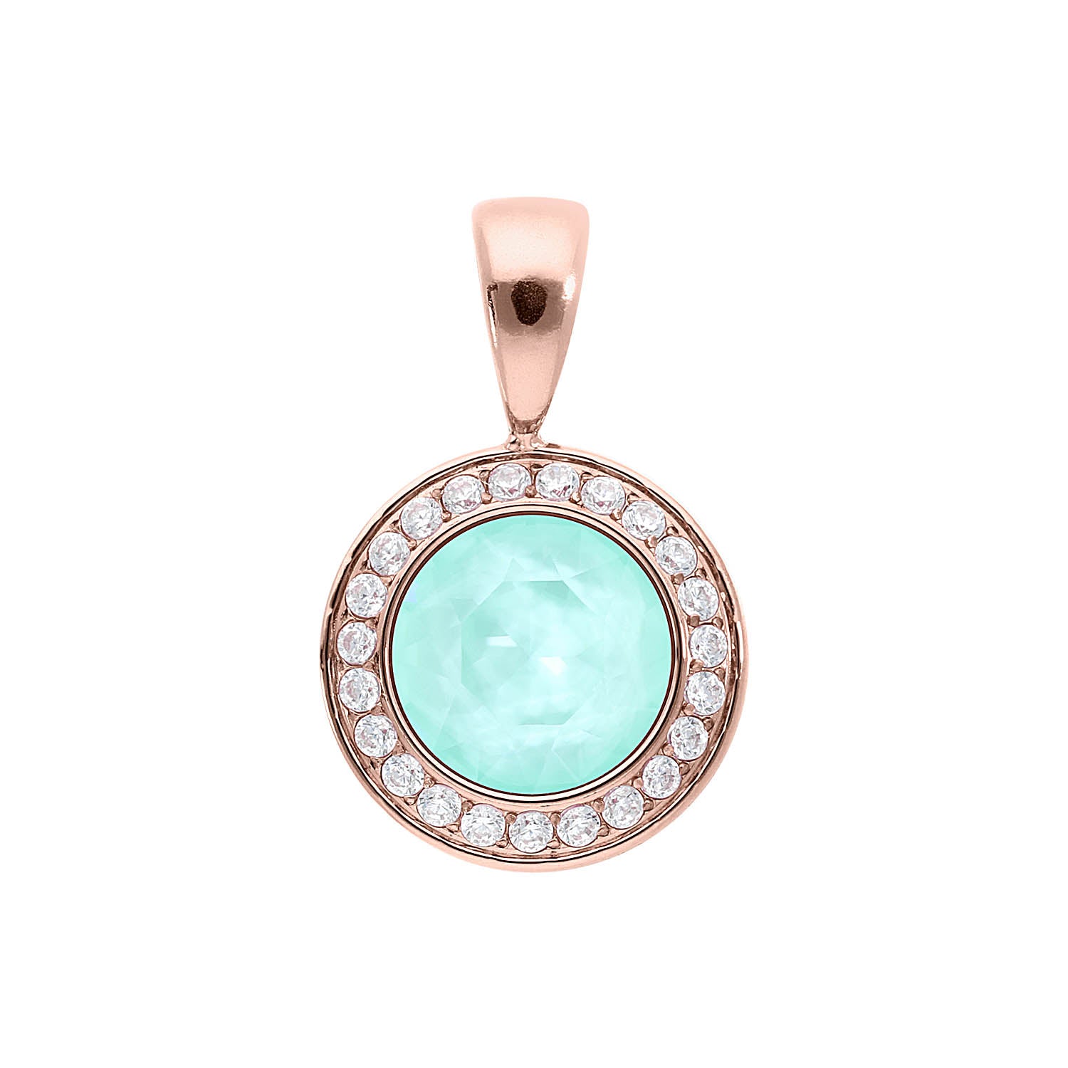 Tondo Deluxe Pendant 0.51" - Rose Gold crystal soft mint ignite
