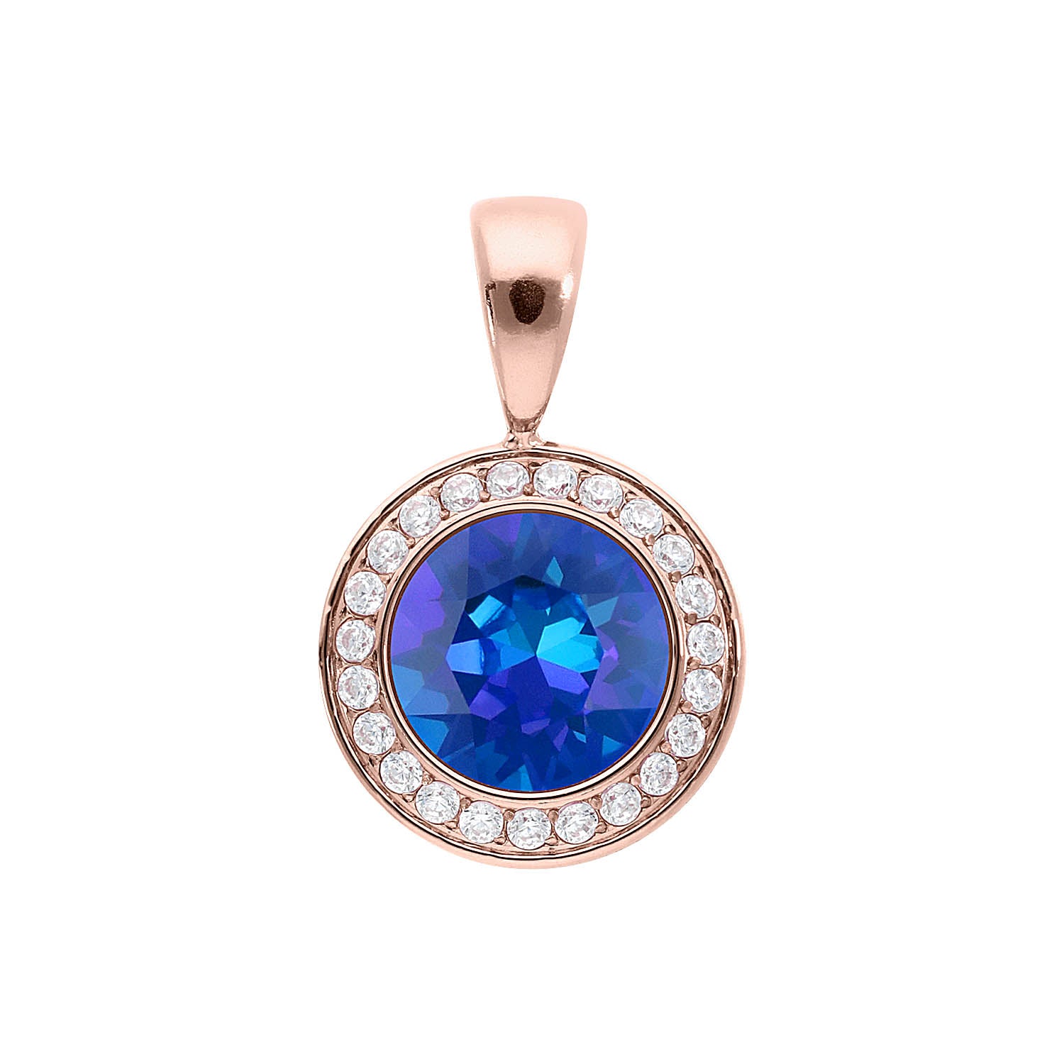 Tondo Deluxe Pendant 0.51" - Rose Gold royal blue delite