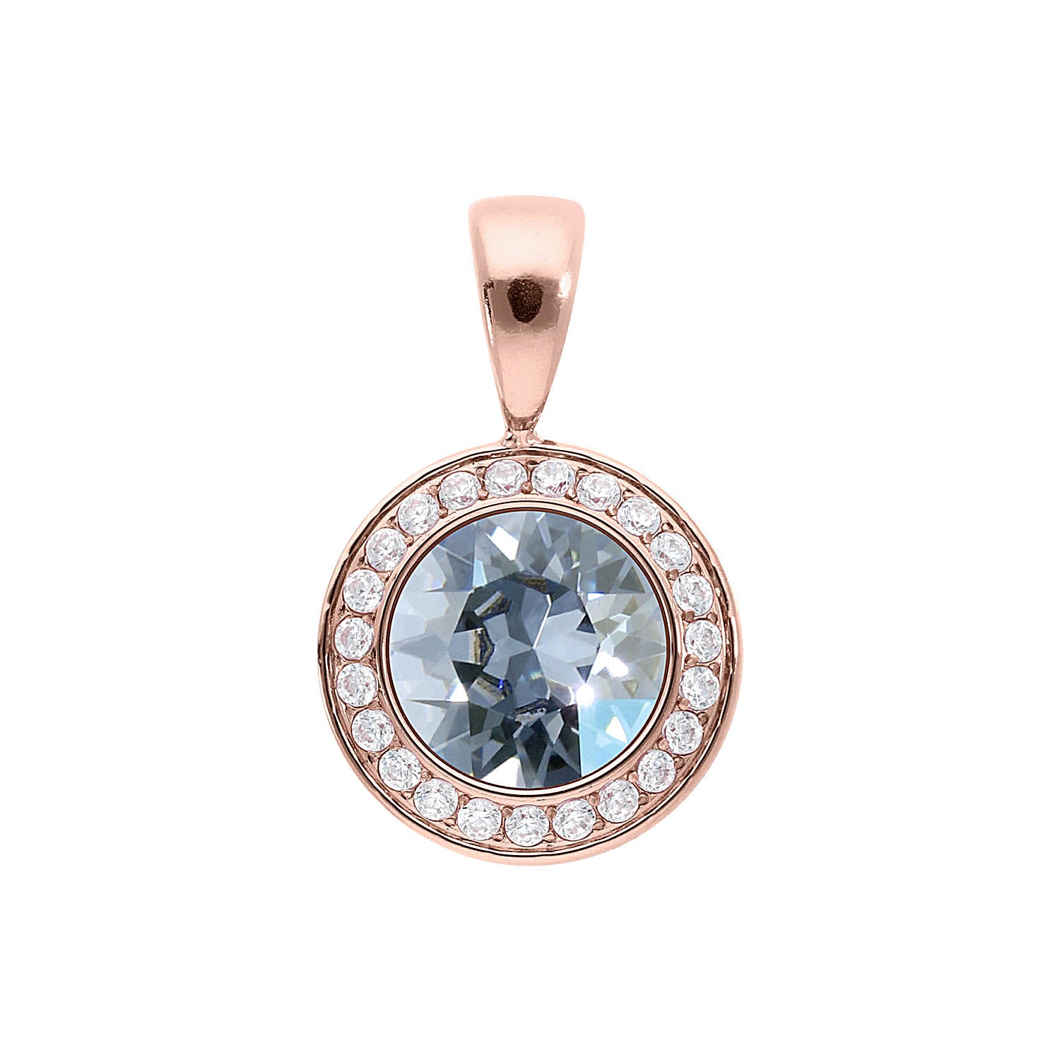 Tondo Deluxe Pendant 0.51" - Rose Gold blue shade