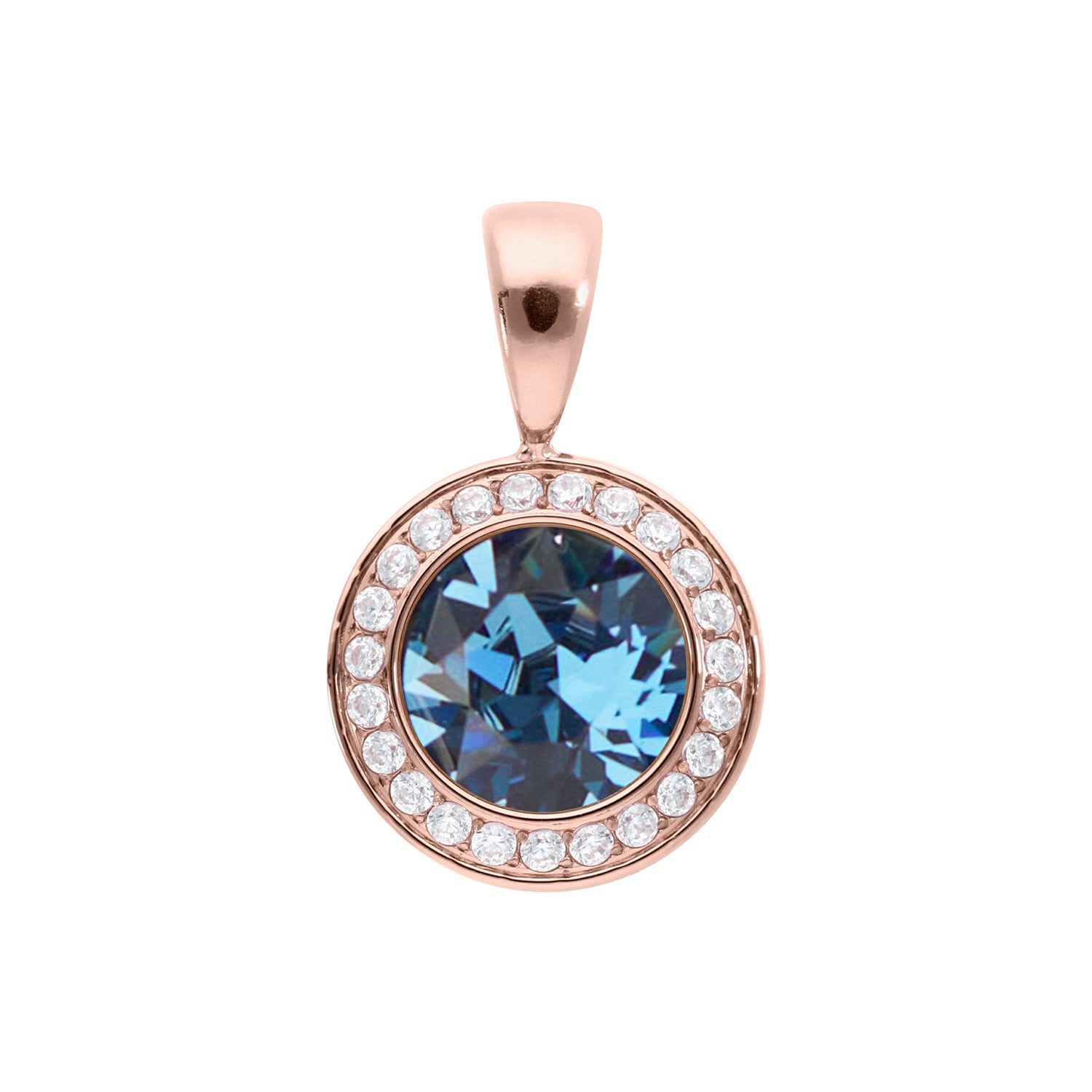 Tondo Deluxe Pendant 0.51" - Rose Gold Denim Blue