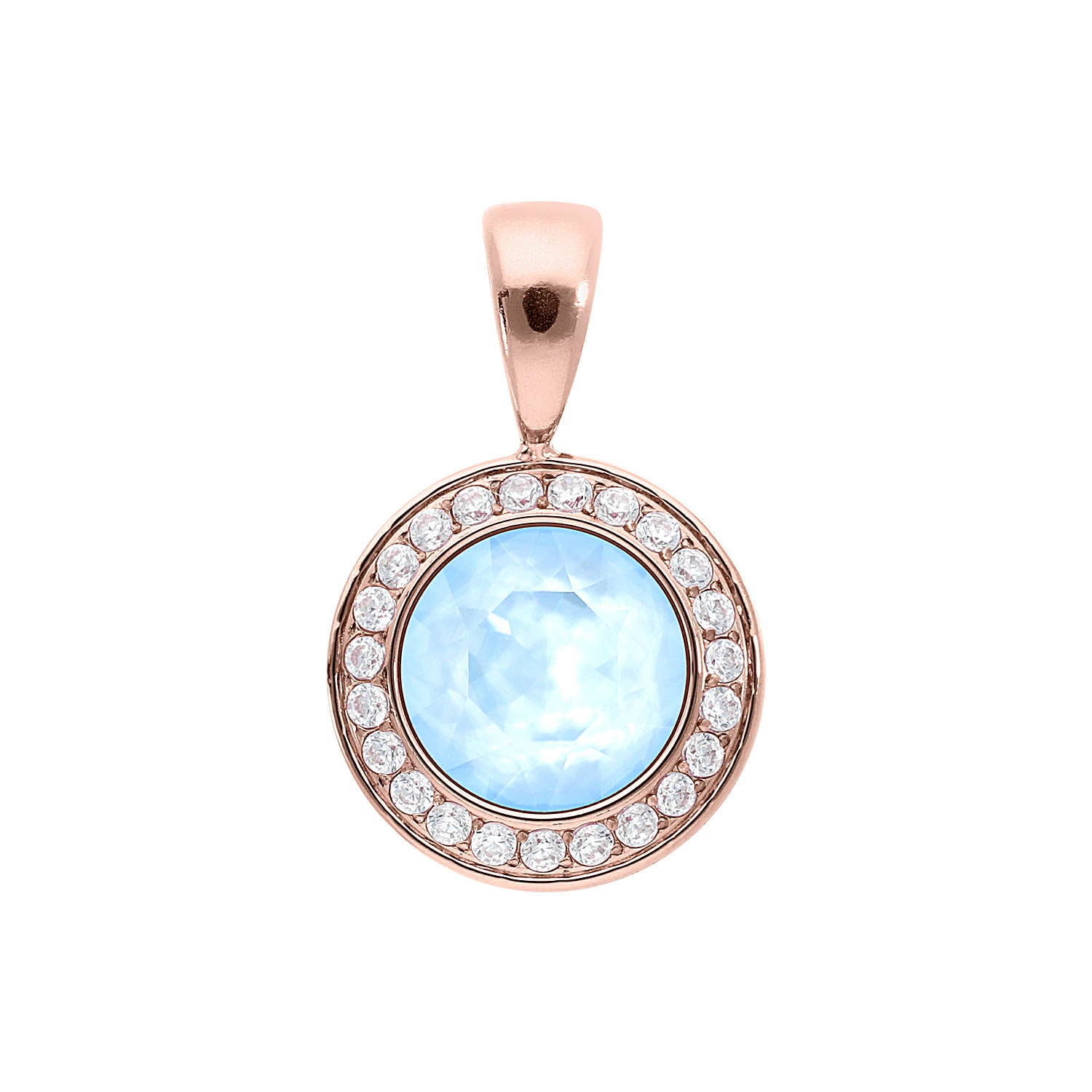 Tondo Deluxe Pendant 0.51" - Rose Gold crystal sky ignite